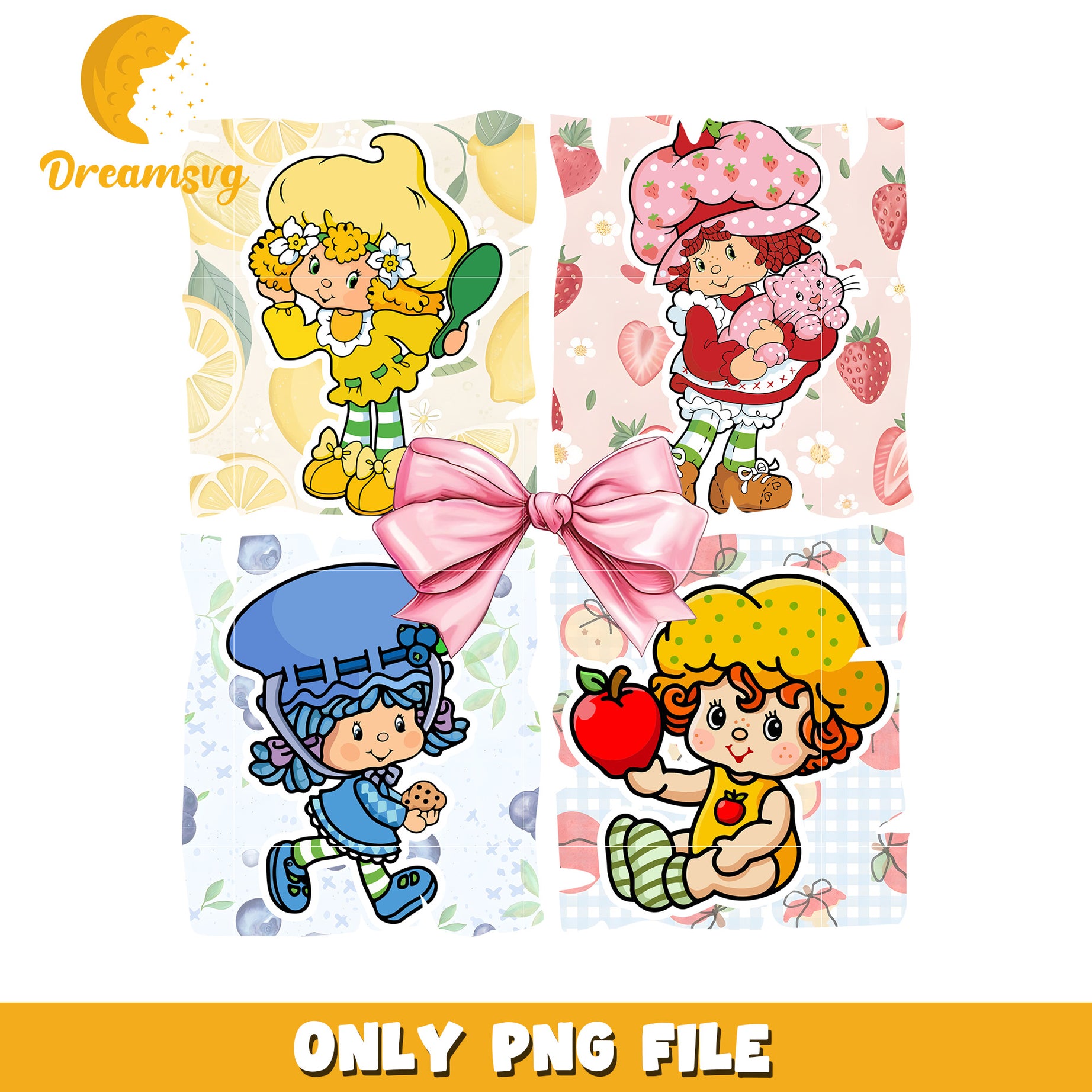 Strawberry Shortcake PNG, digital stickers, instant download