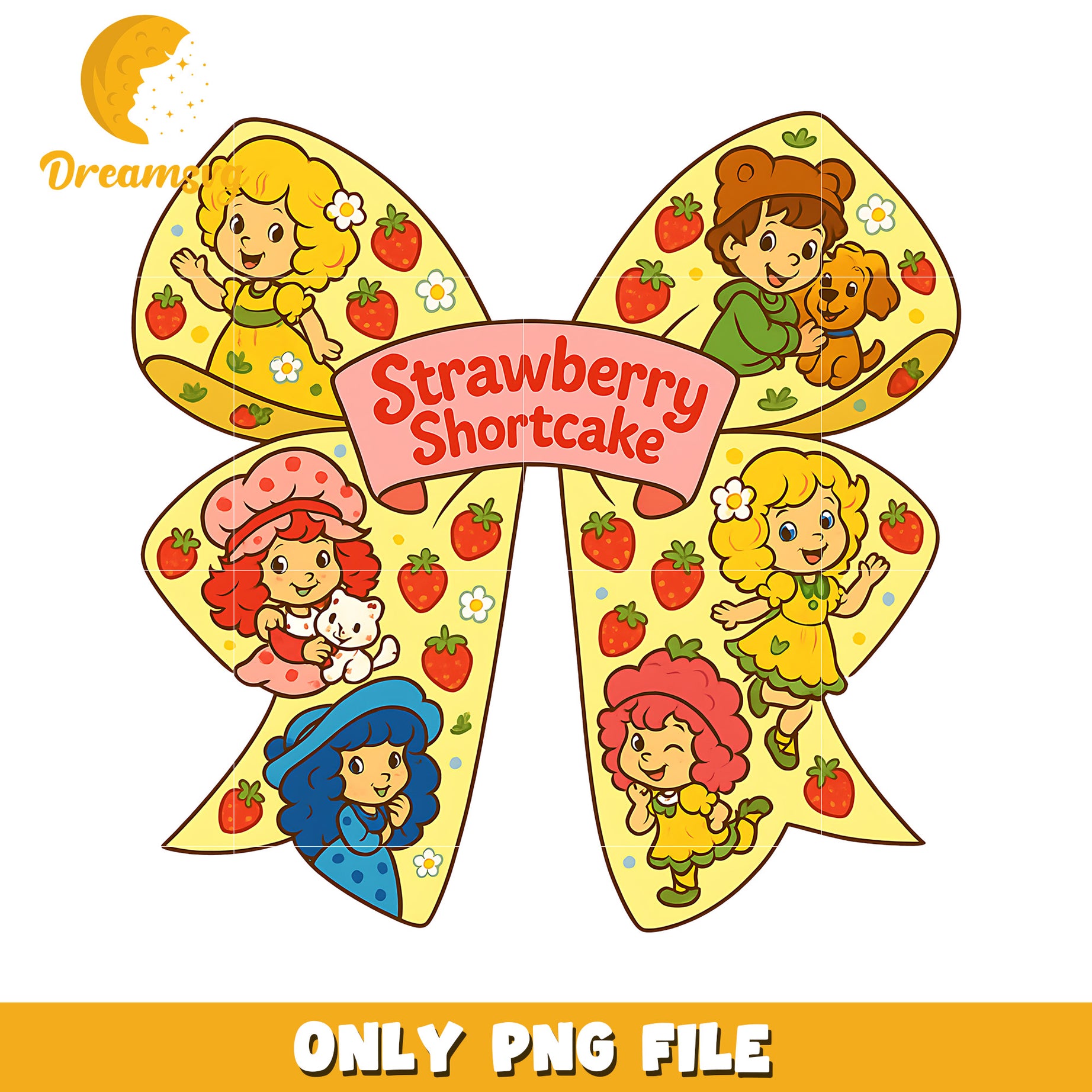Strawberry bowtie png, strawberry shortcake png, american greetings png