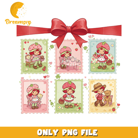 Strawberry design png, shortcake art png, strawberry shortcake design png
