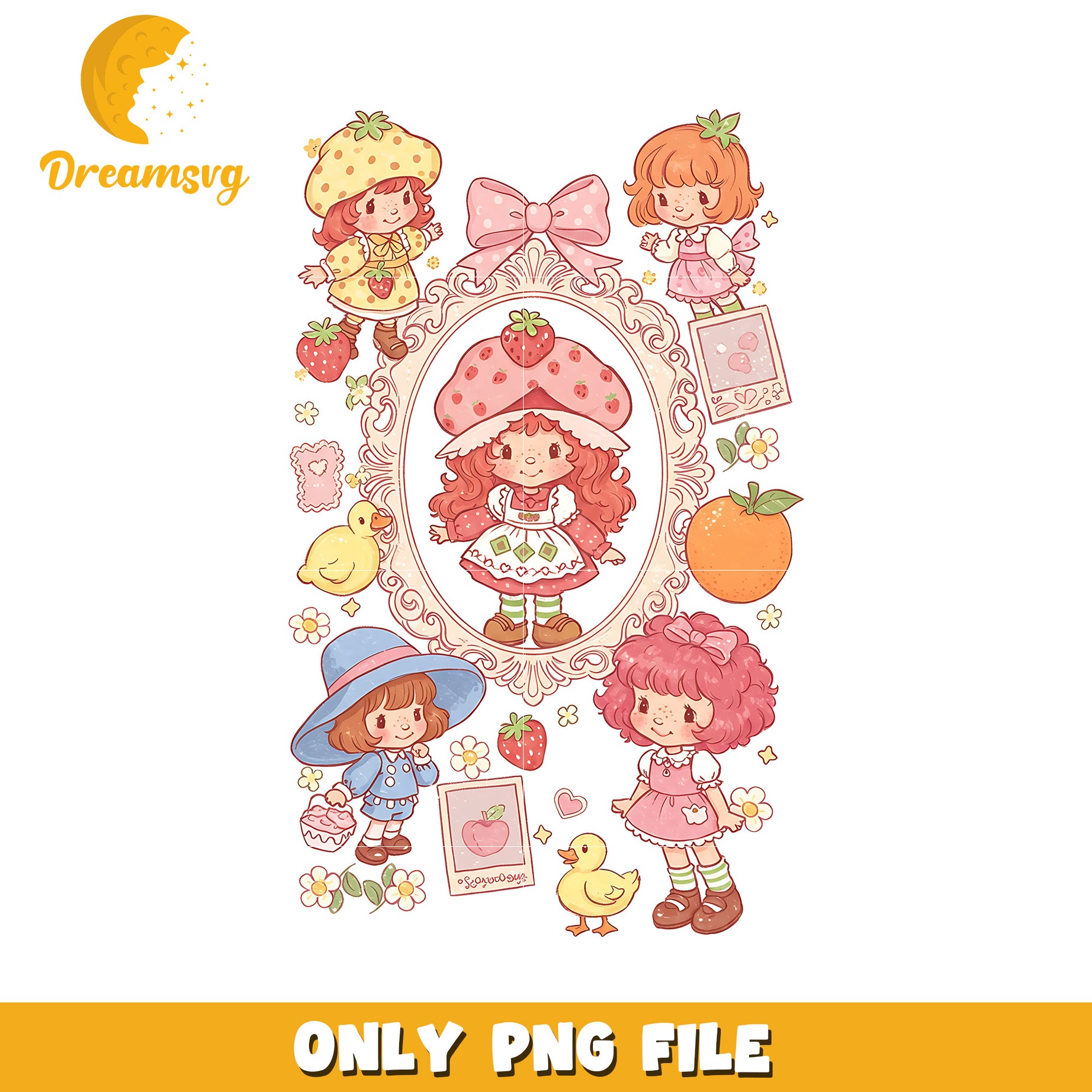 Strawberry shortcake and friends png, strawberry shortcake png, american greetings png