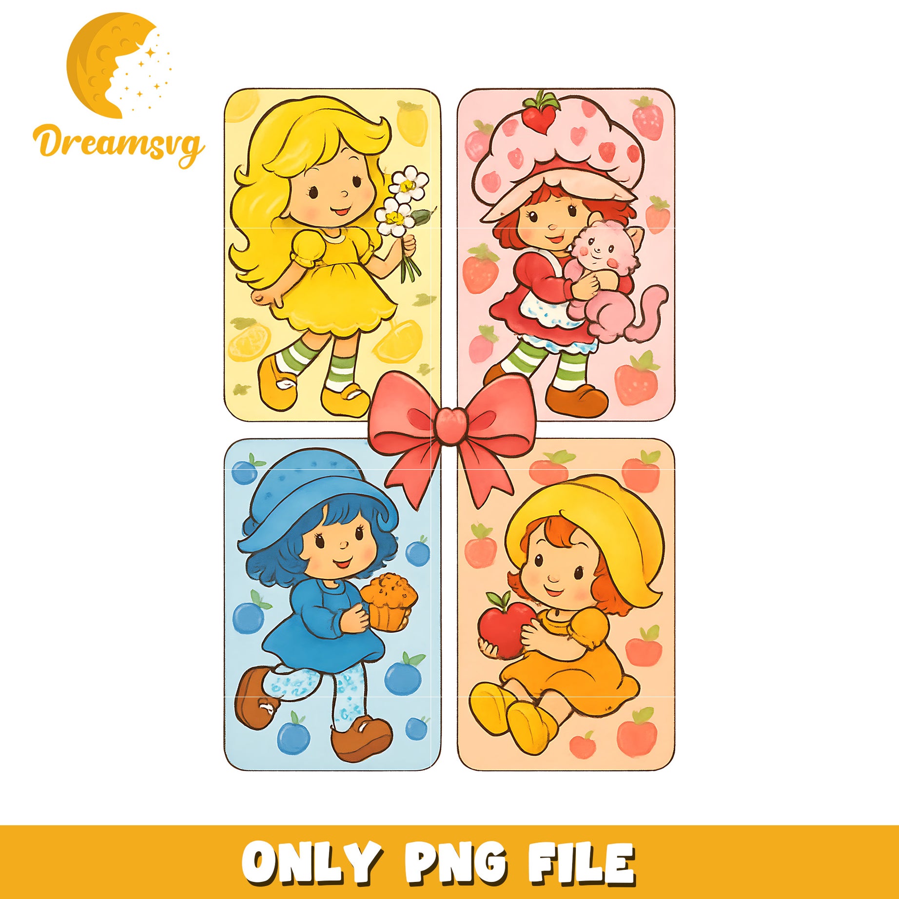 Strawberyr shortcake and friends png, strawberry shortcake png, american greetings png
