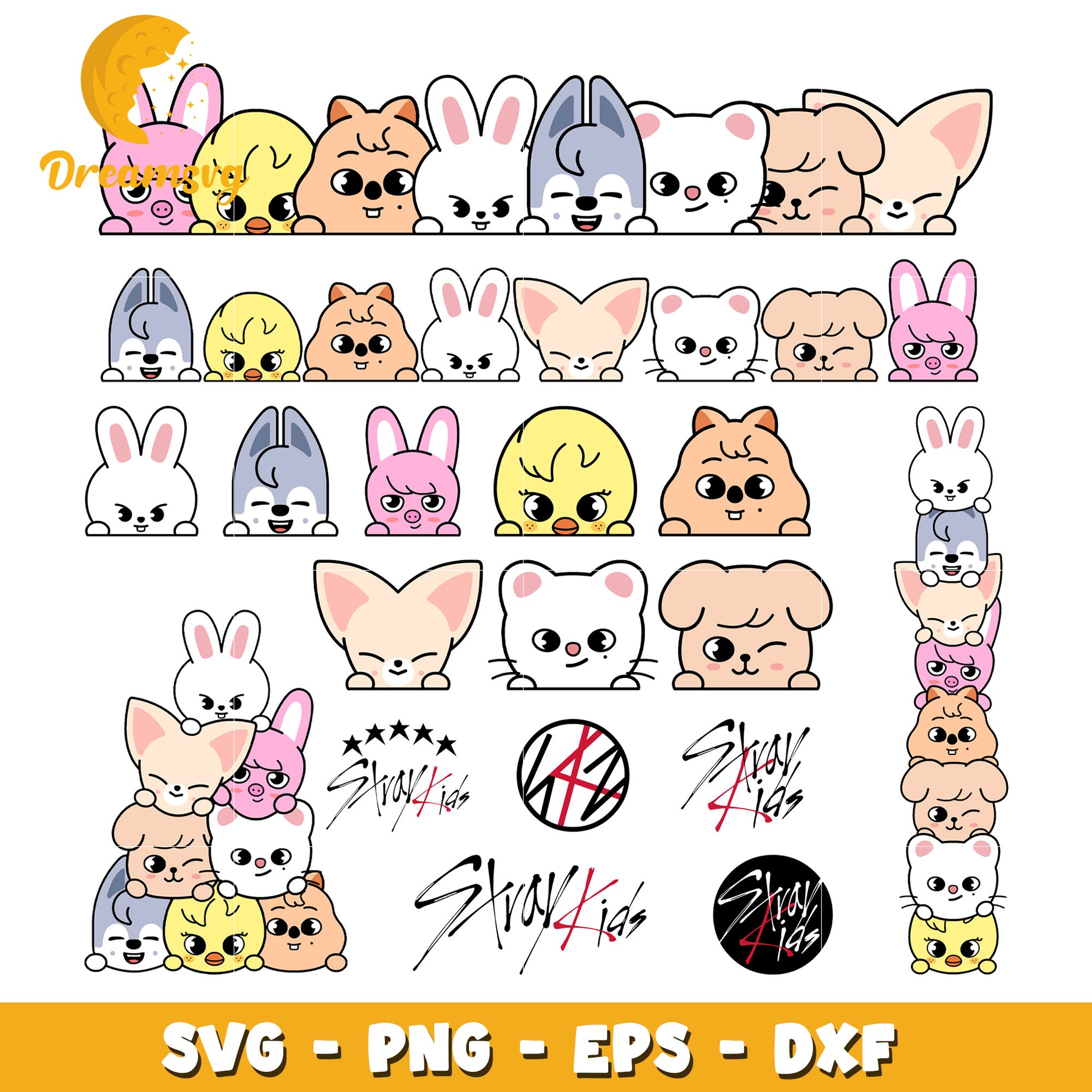 SKZOO Plush Toy Stray Kids bundle svg, stray kids svg