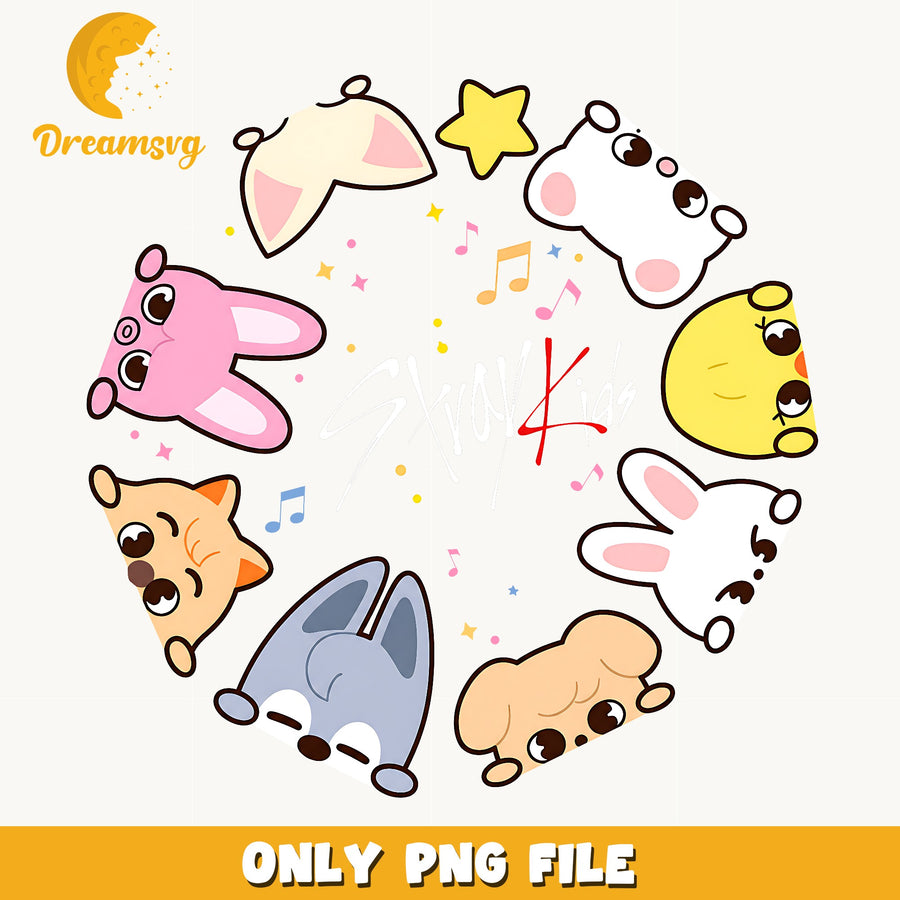 Stray Kids Skzoo Animals PNG, Kpop Mascots Art, Fan PNG