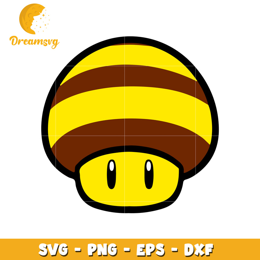 Striped Mushroom SVG PNG EPS DXF