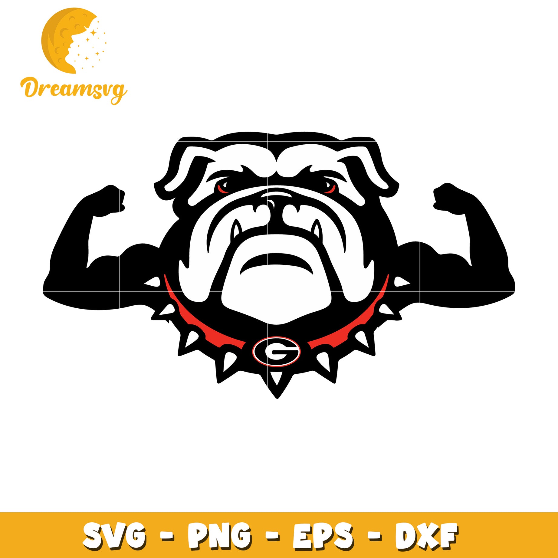 Strong Bulldog SVG Cut File PNG EPS DXF