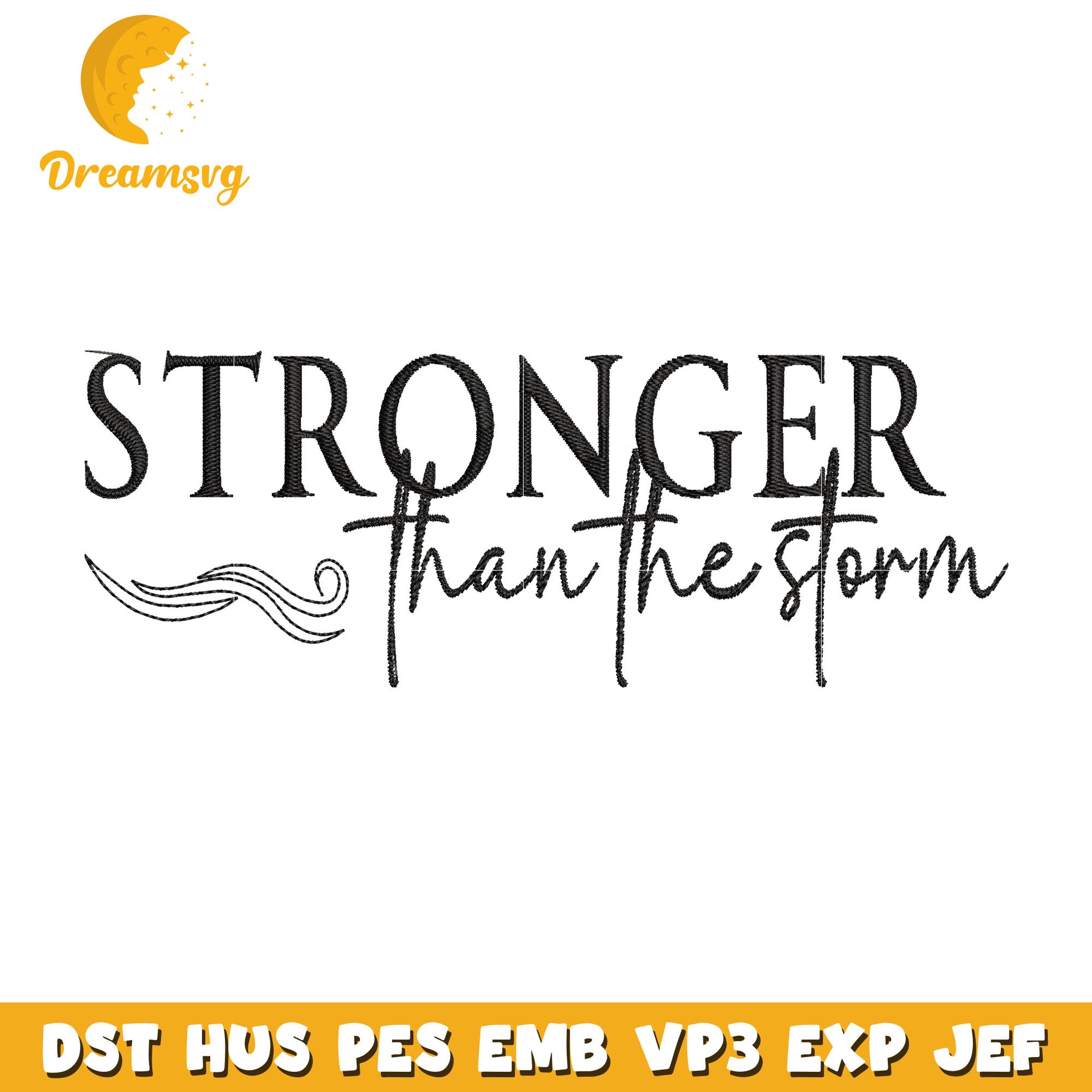 Stronger than the storm quotes embroidery design