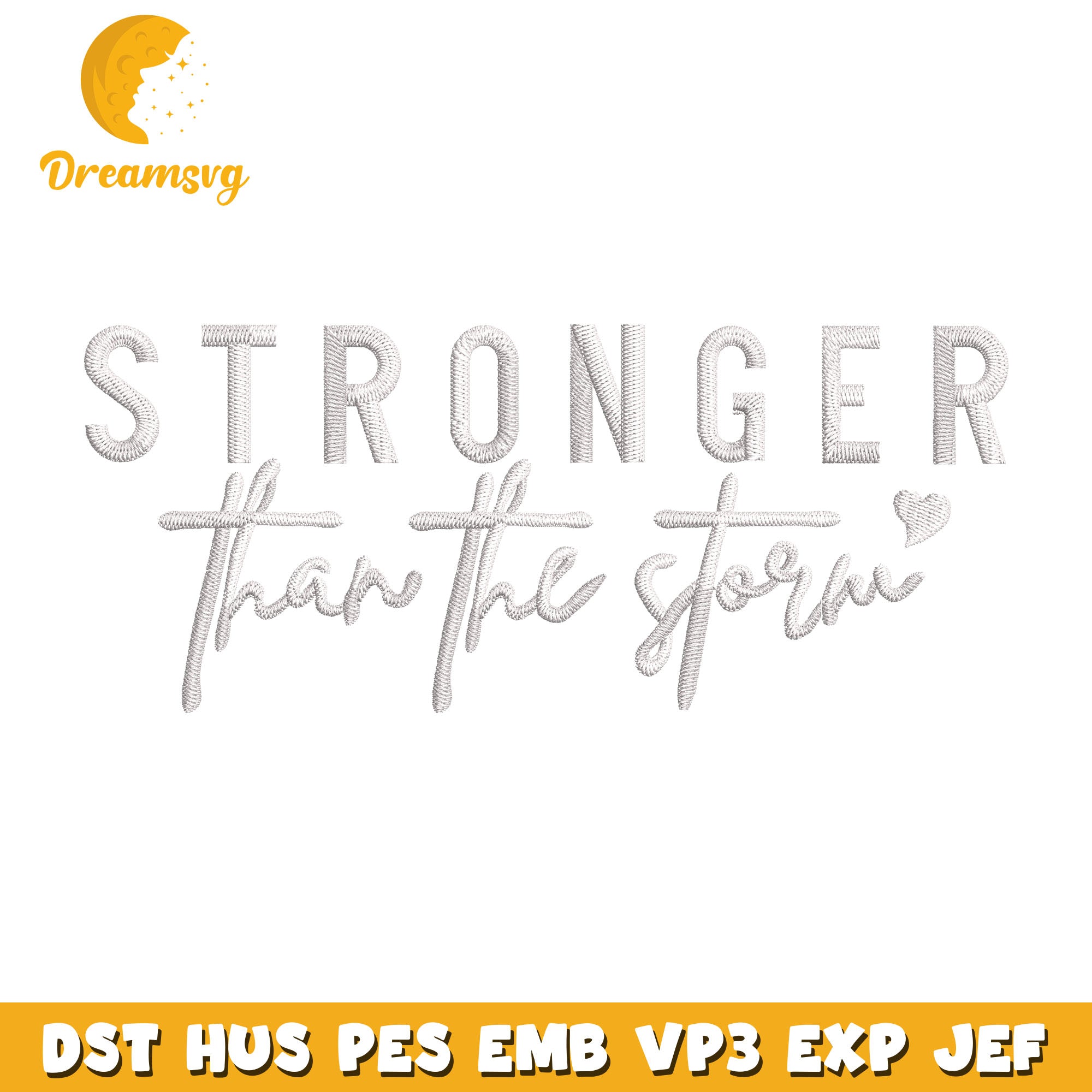 Stronger than the storm embroidery design
