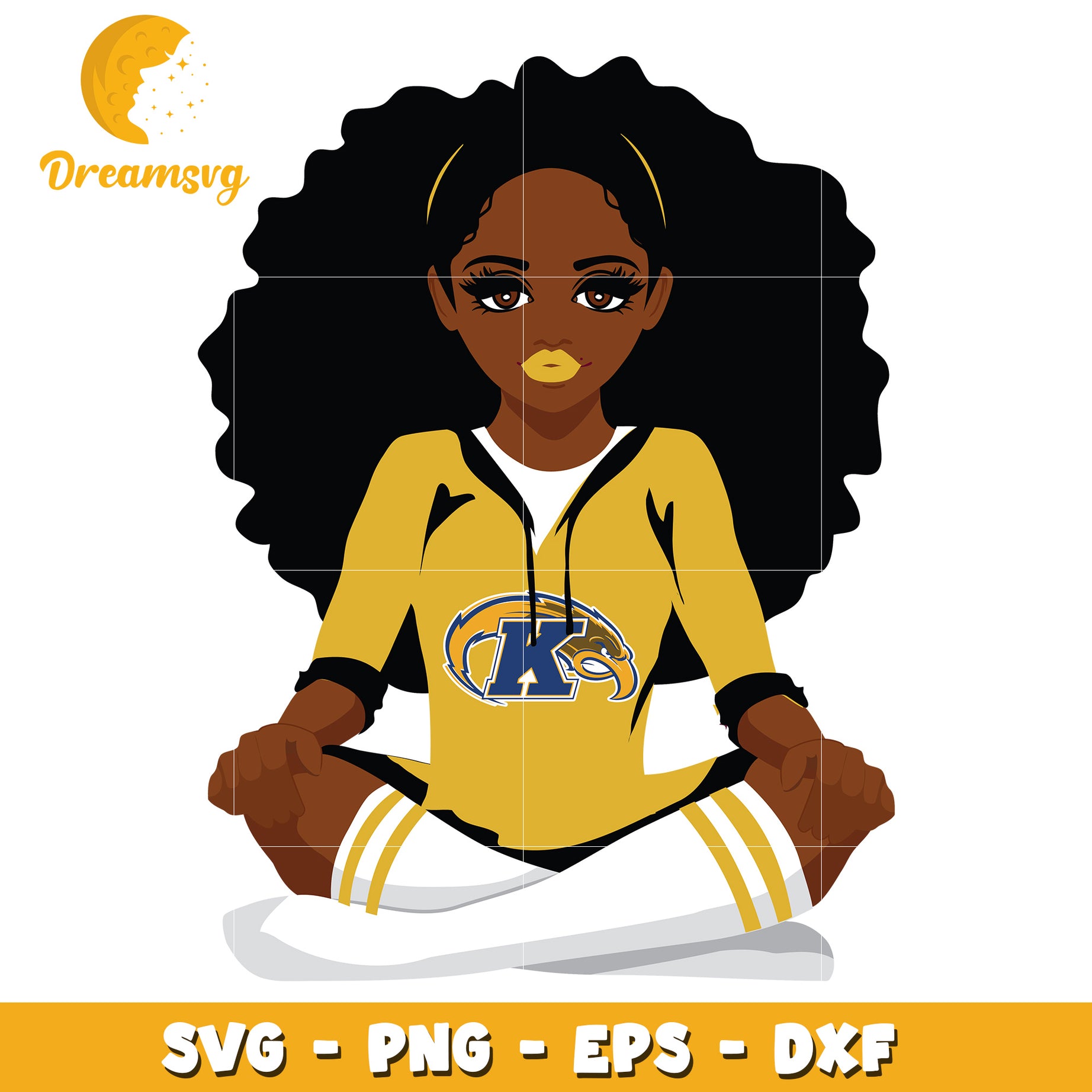 Stylish Black Girl SVG Cheerleader Yoga Pose Digital Download