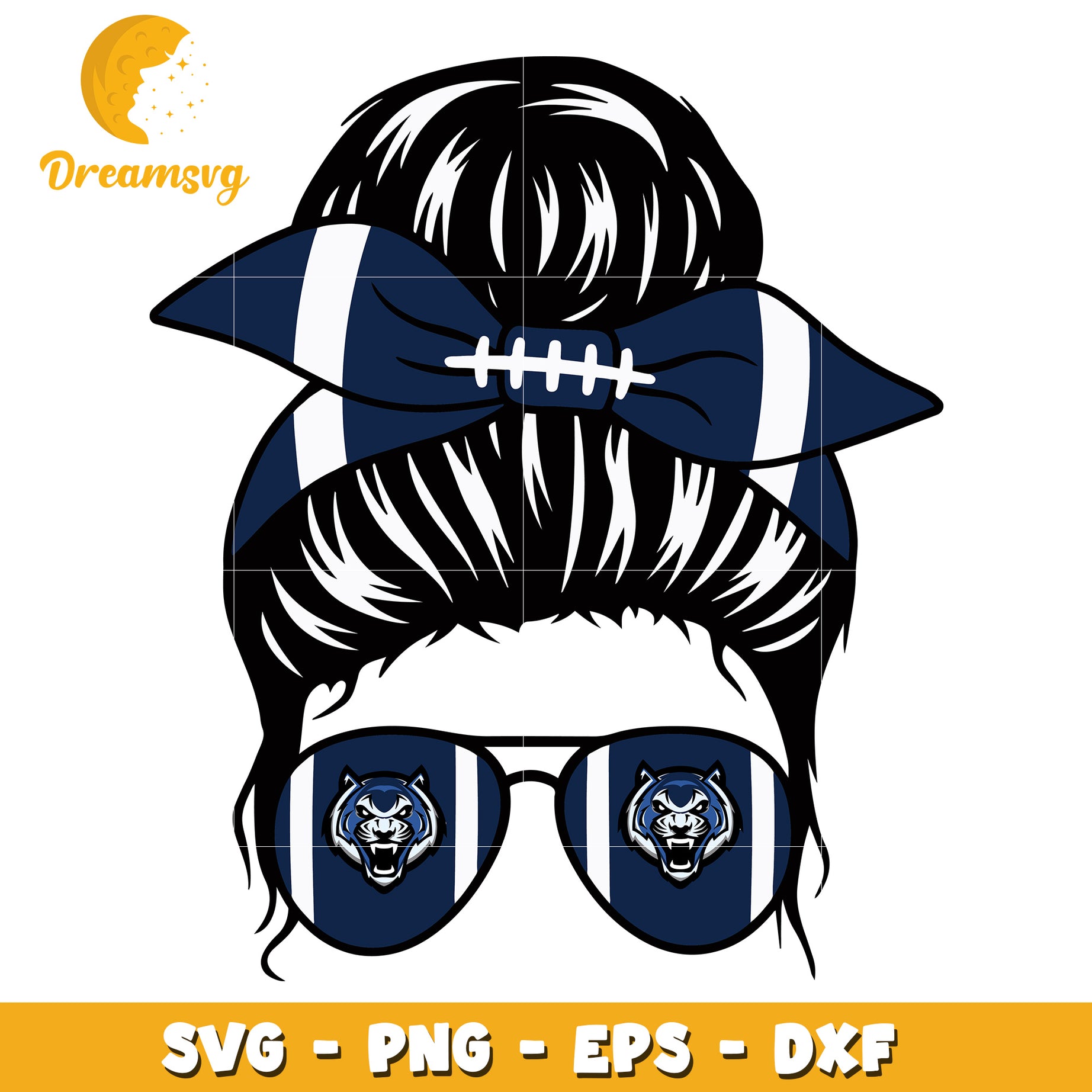 Stylish Football Girl with Sunglasses SVG Design for Crafts