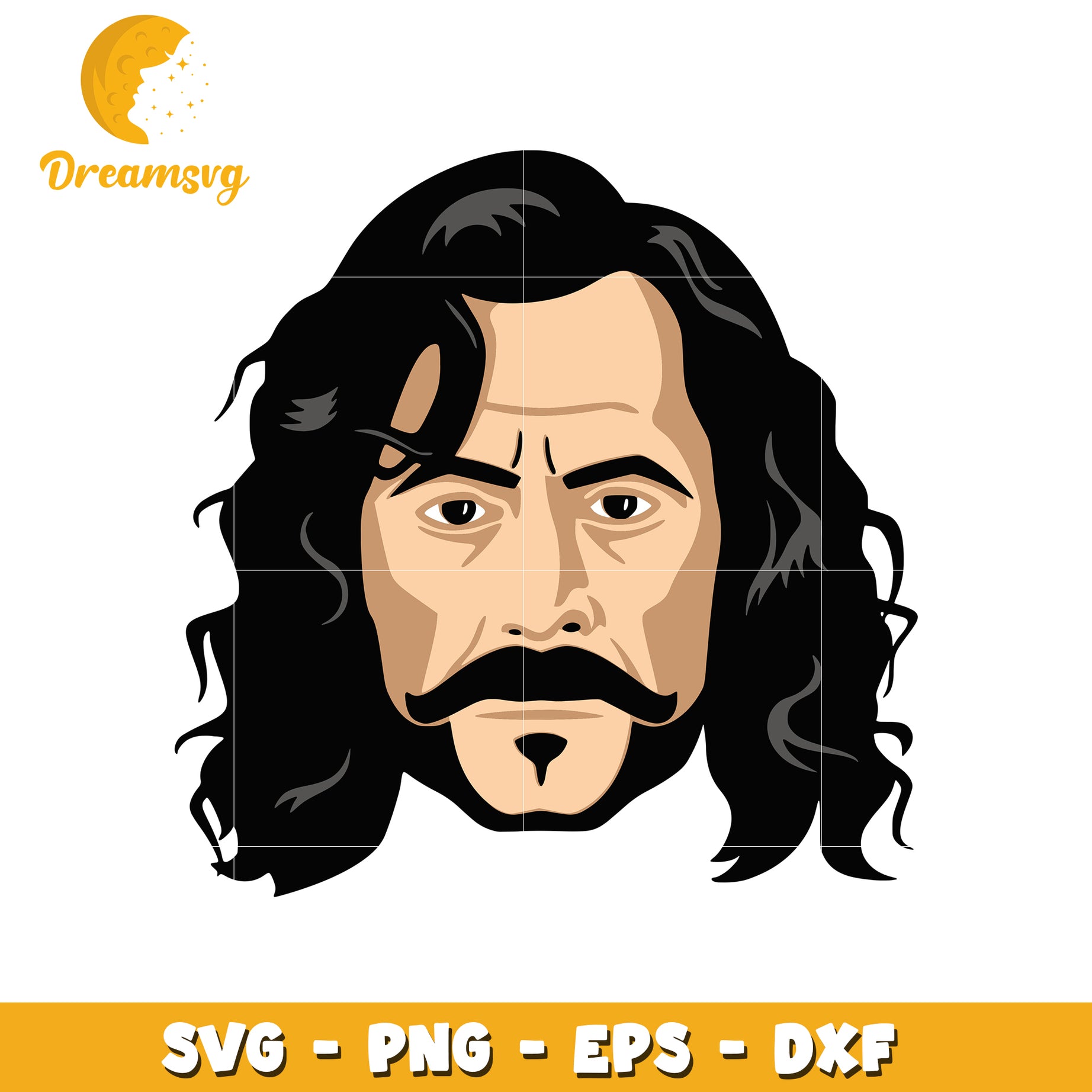 Stylish SVG Illustration of a Man with Curly Hair