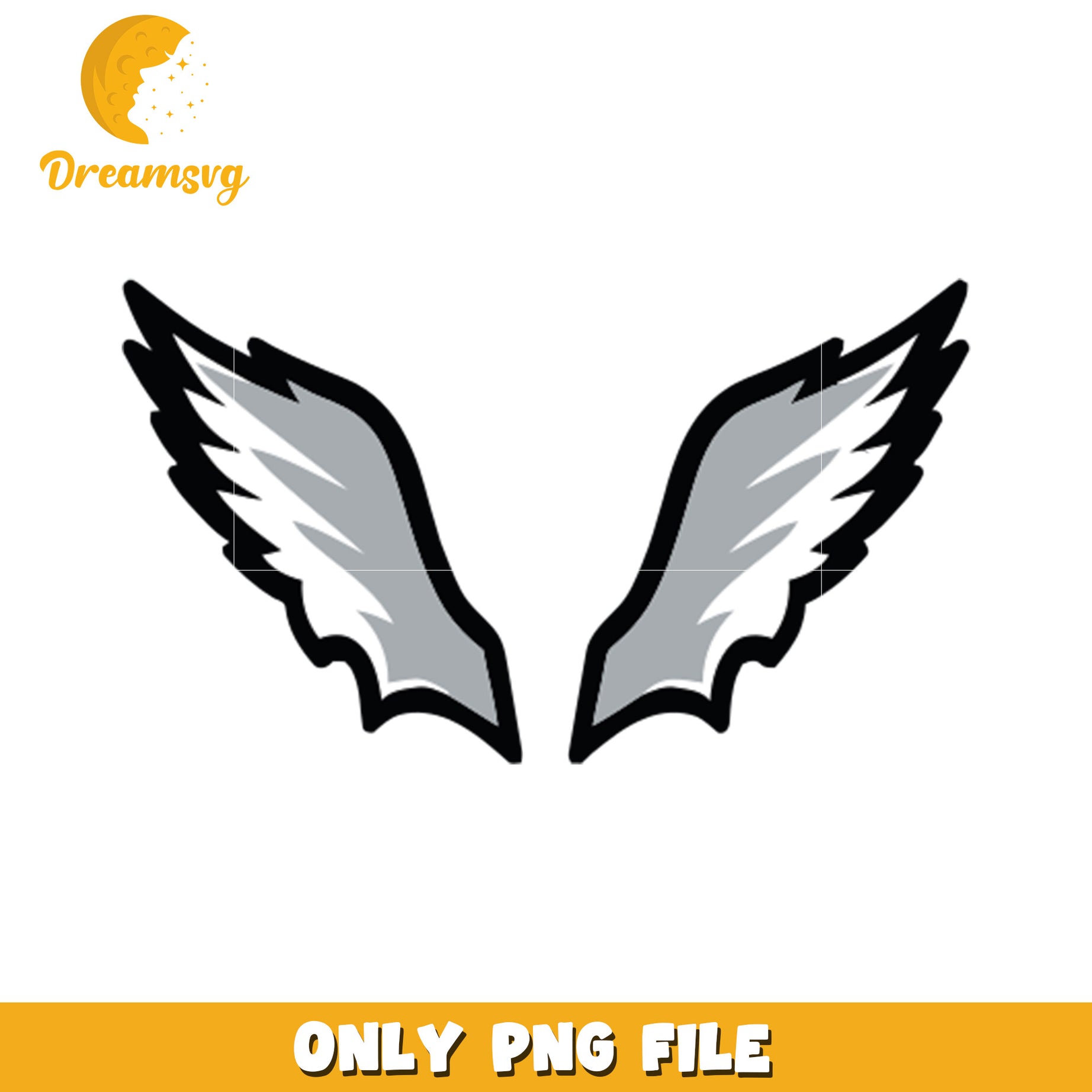 Stylish Silver Wings PNG Design for Crafts