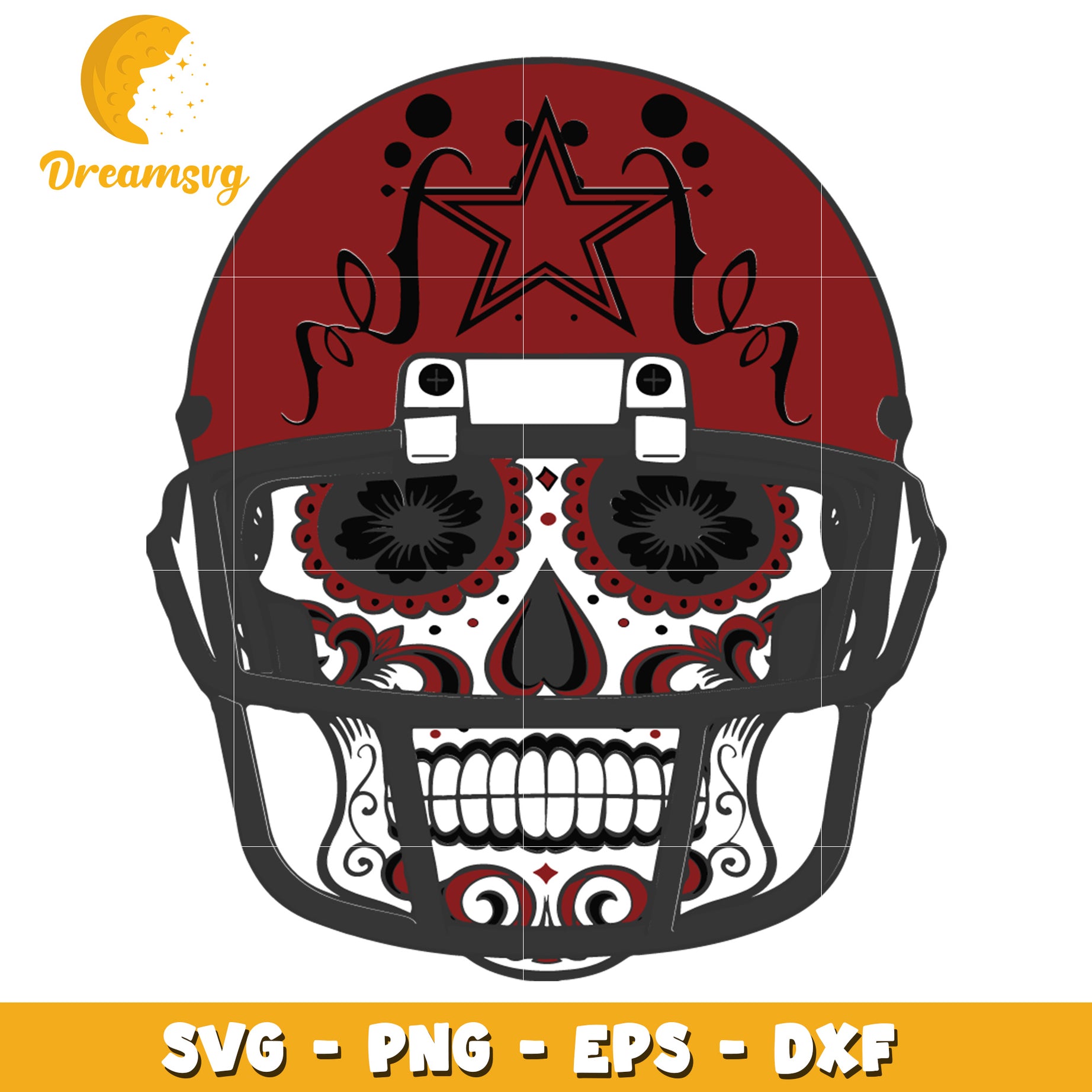 Stylish Skull Football Helmet SVG Design for Creative Projects