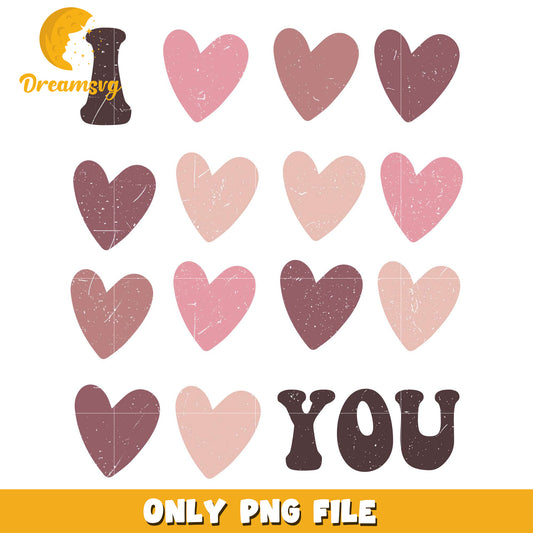 Sublimation I hearts you valentine day png, valentine day png