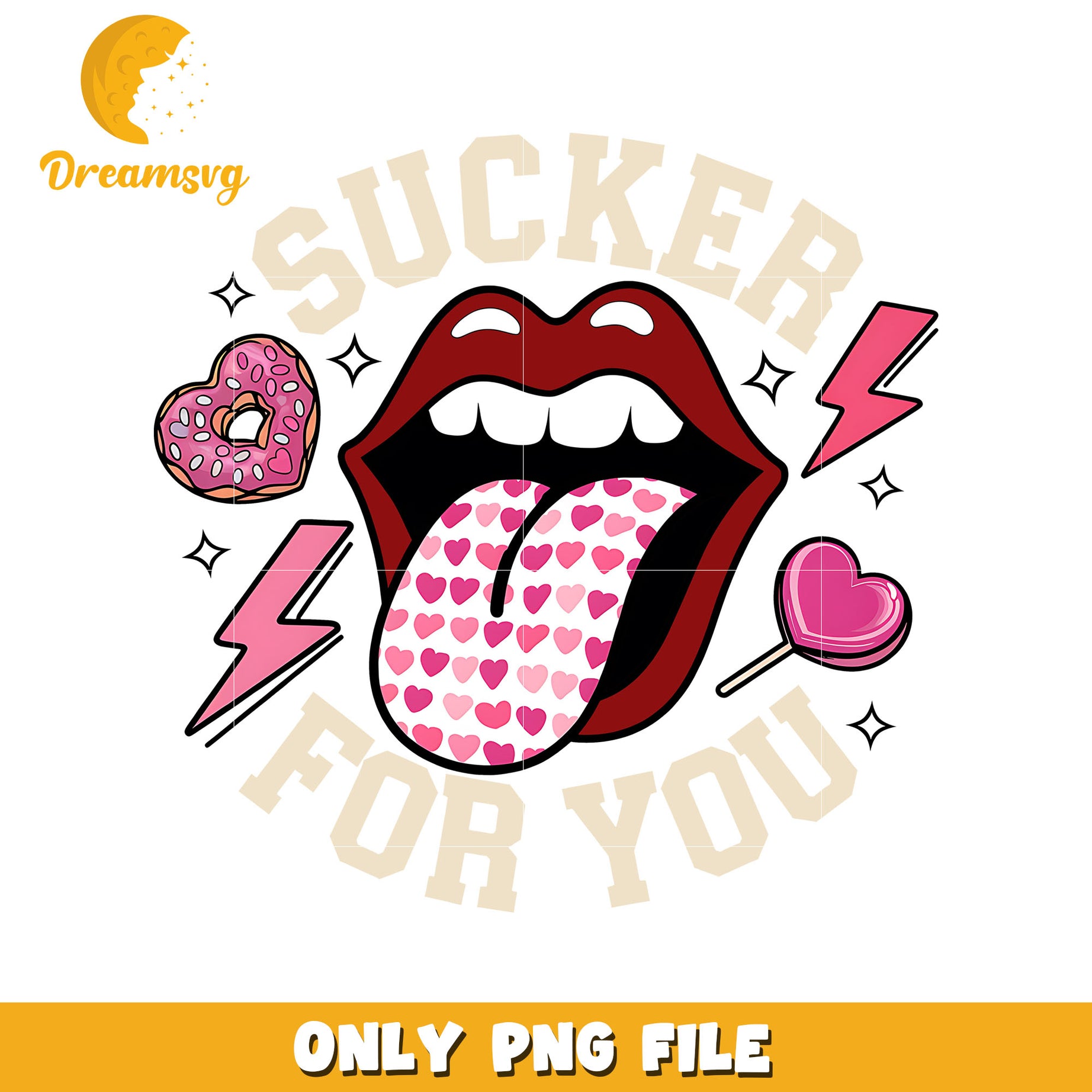 Sucker for you lips design png, lips design png, valentine png