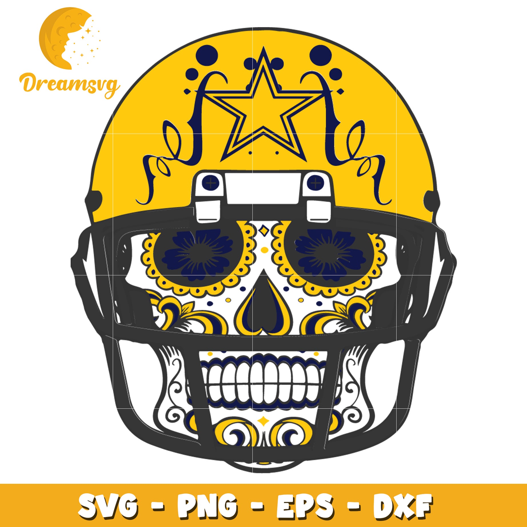 Sugar Skull Football Helmet SVG