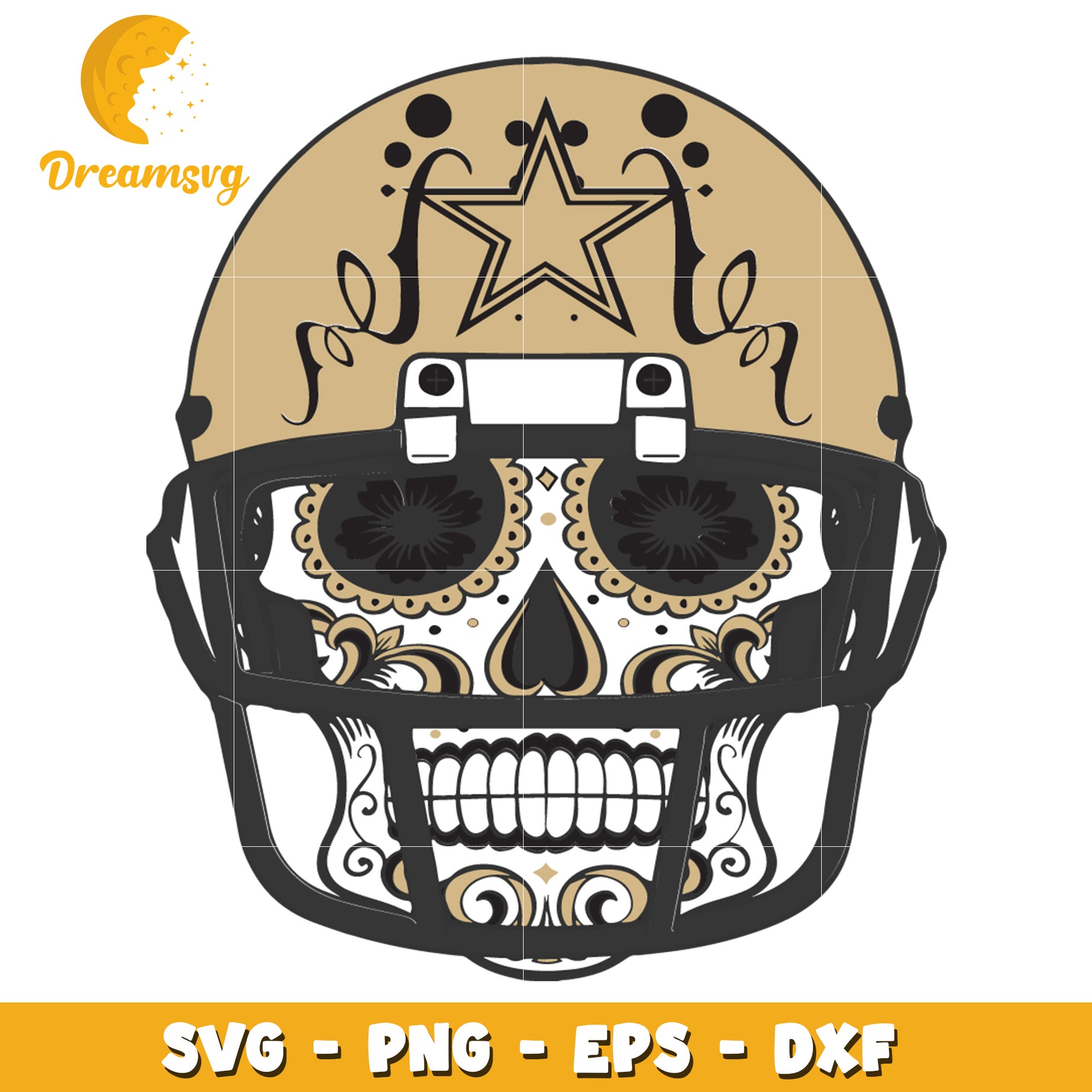 Sugar Skull Football Helmet SVG PNG EPS DXF