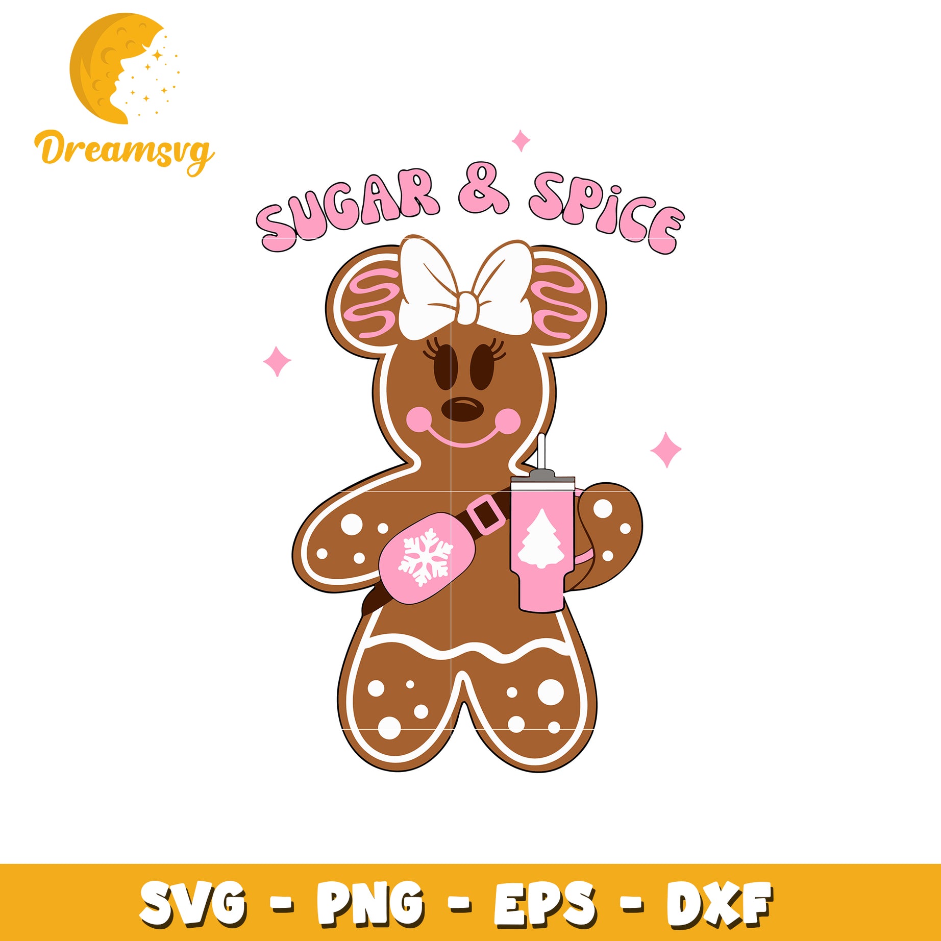 Sugar and spice minnie gingerbread svg, minnie svg, gingerbread svg