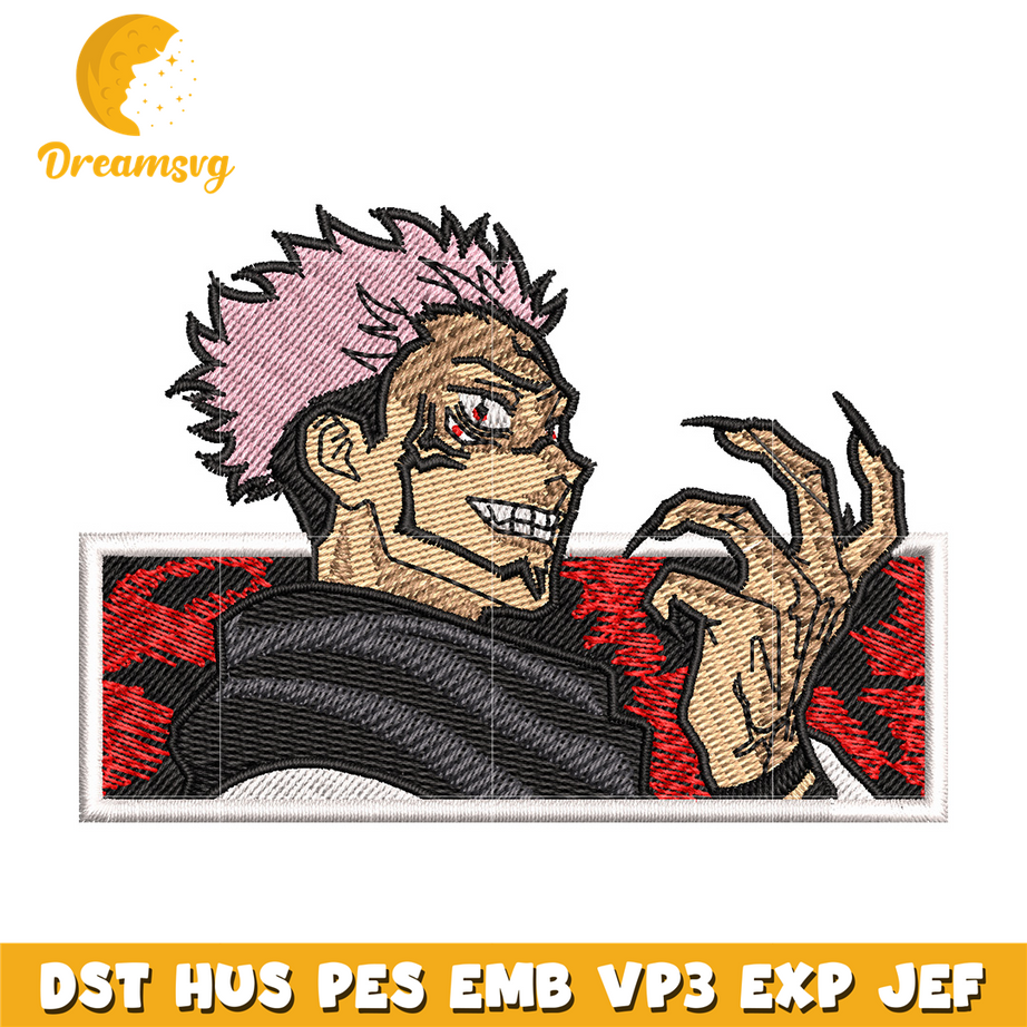 Sukuna red embroidery design