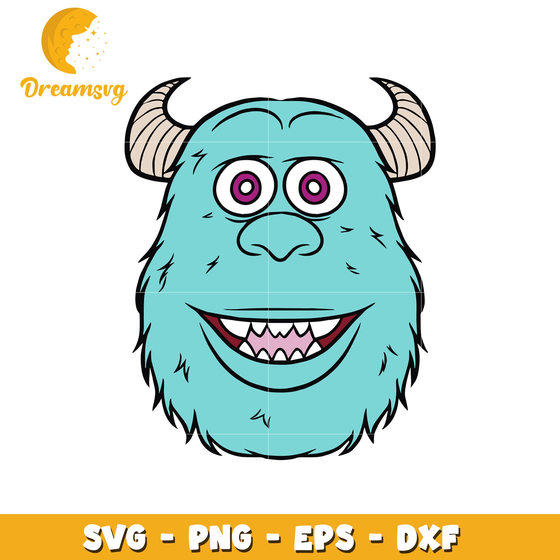 Sulley Monster Face SVG PNG EPS DXF