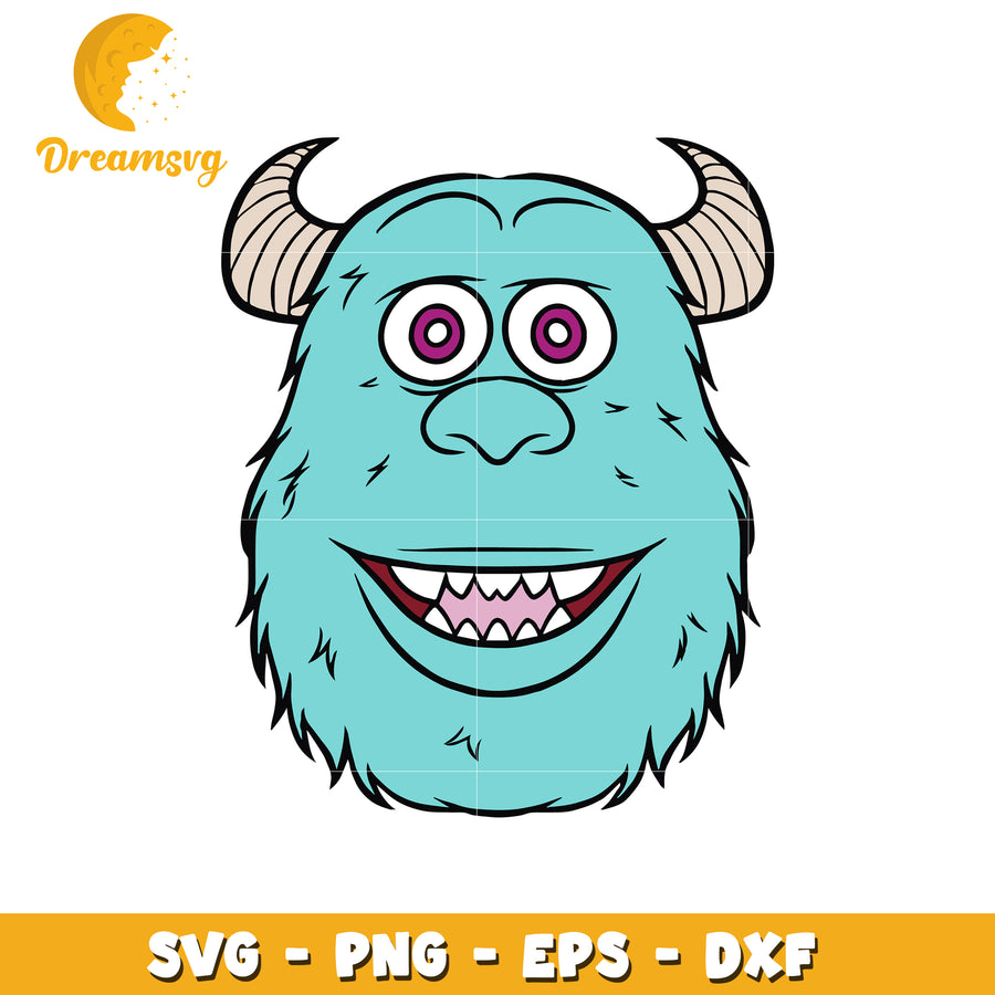 Sulley Monster Face SVG PNG EPS DXF