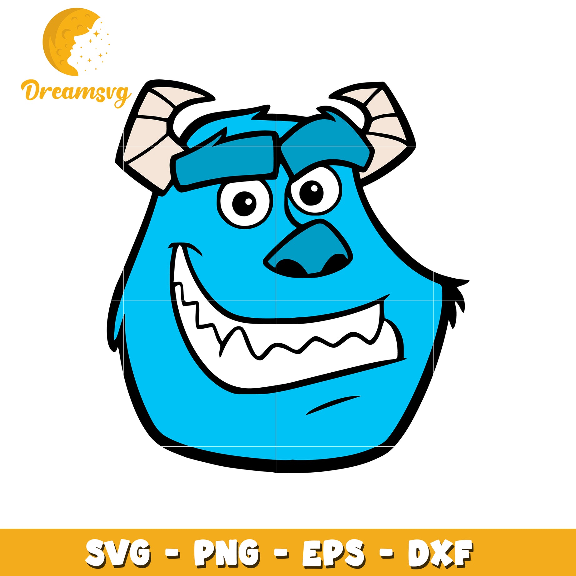 Sulley SVG PNG EPS DXF Monster Face Cut File