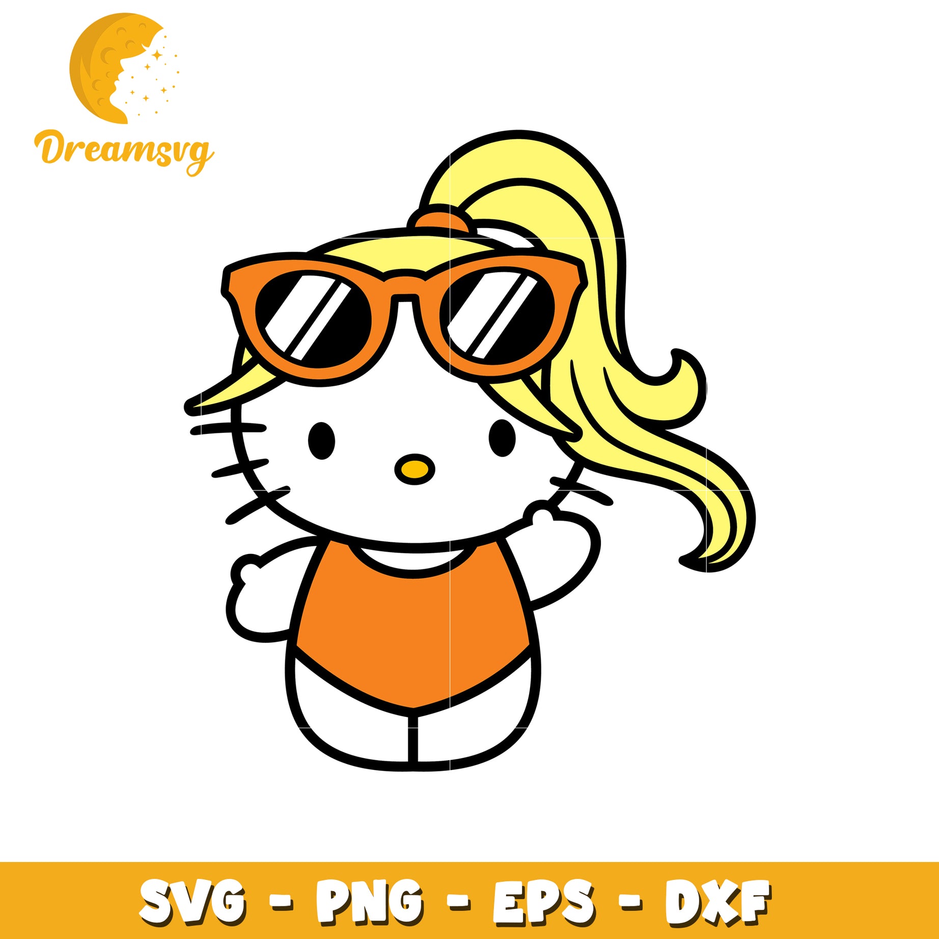 Summer Fun SVG Design Cute Cat Character