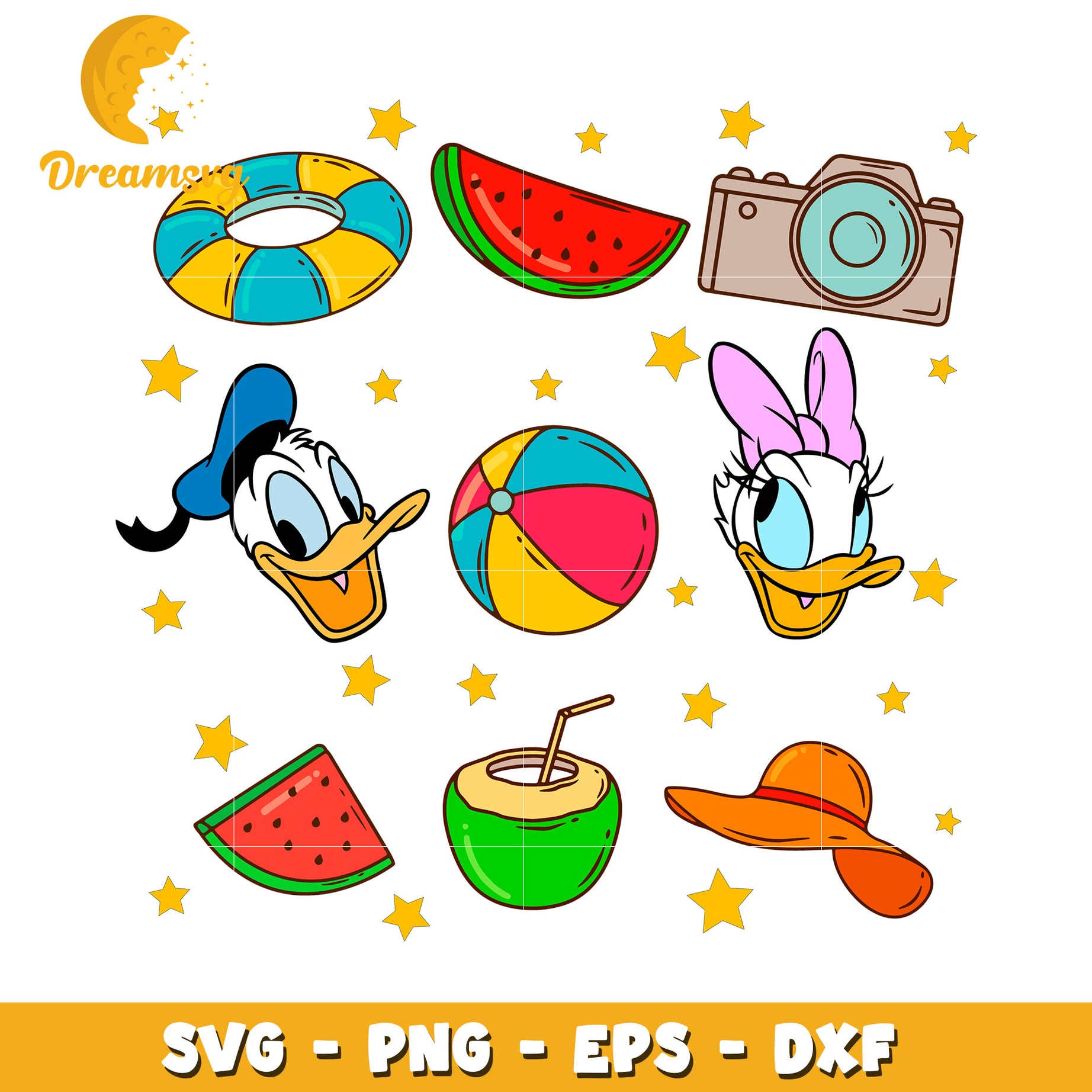 Summer SVG Bundle Disney Ducks Beach