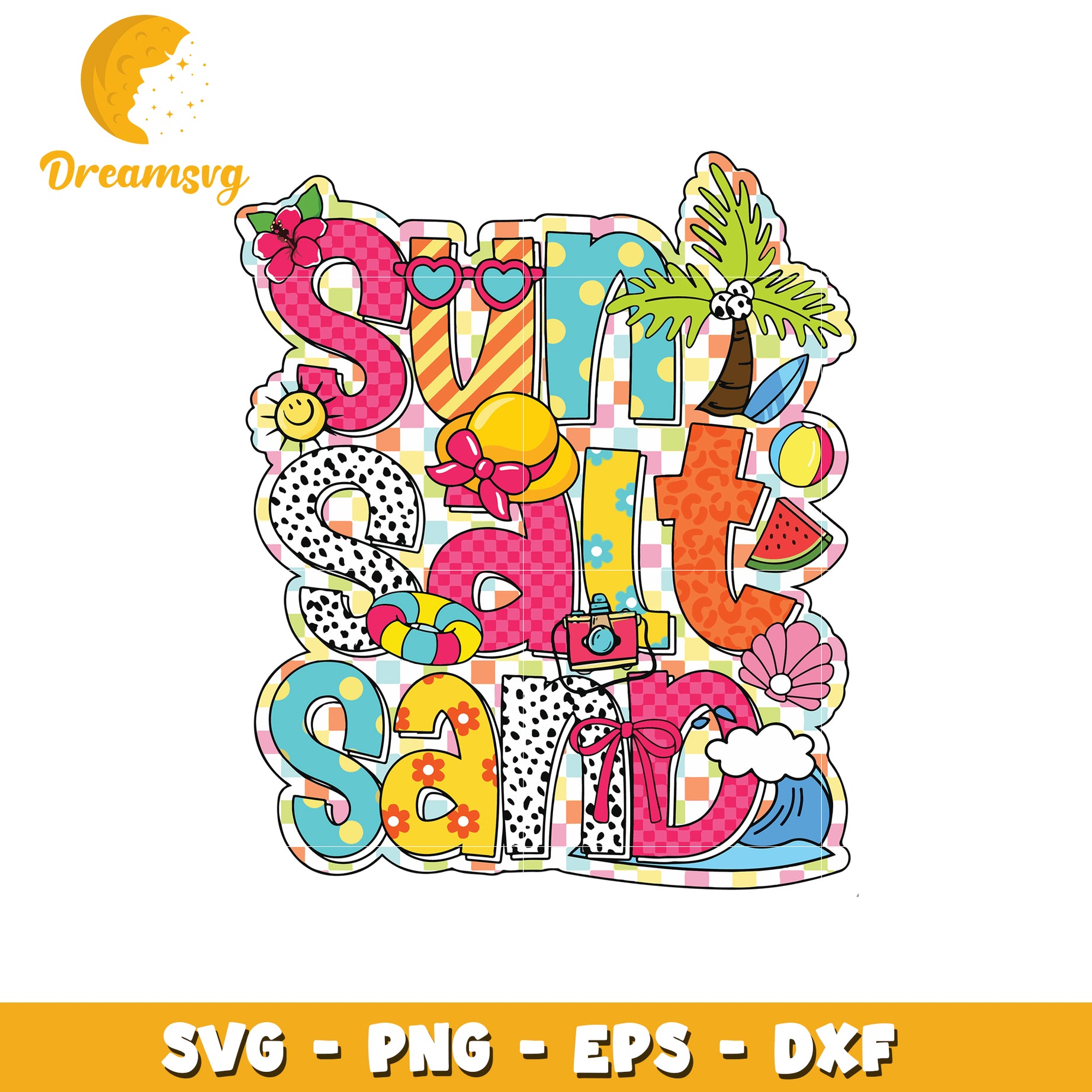 Summer Sun Salt Sand SVG Cut File
