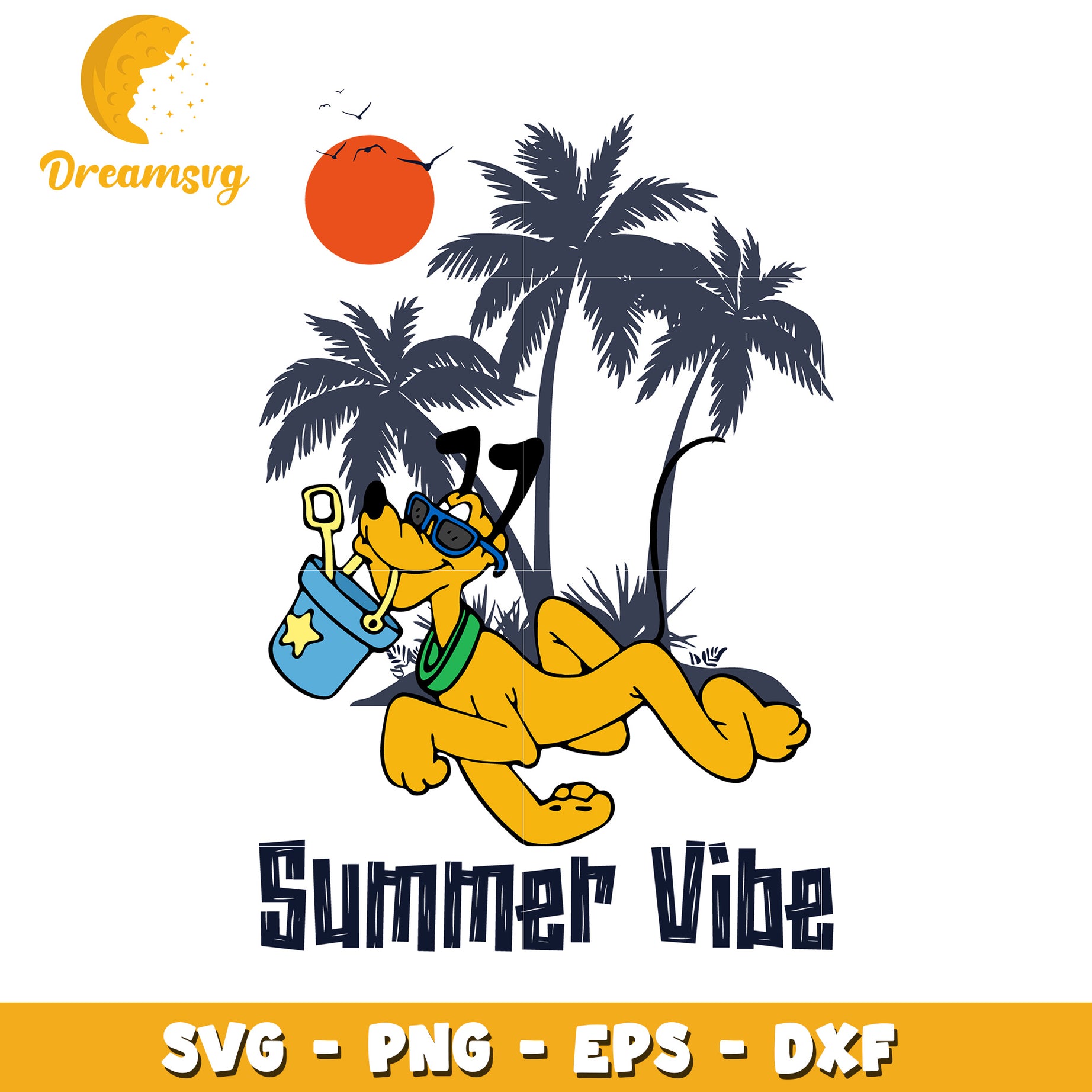 Summer Vibe SVG Dog Beach Cut File