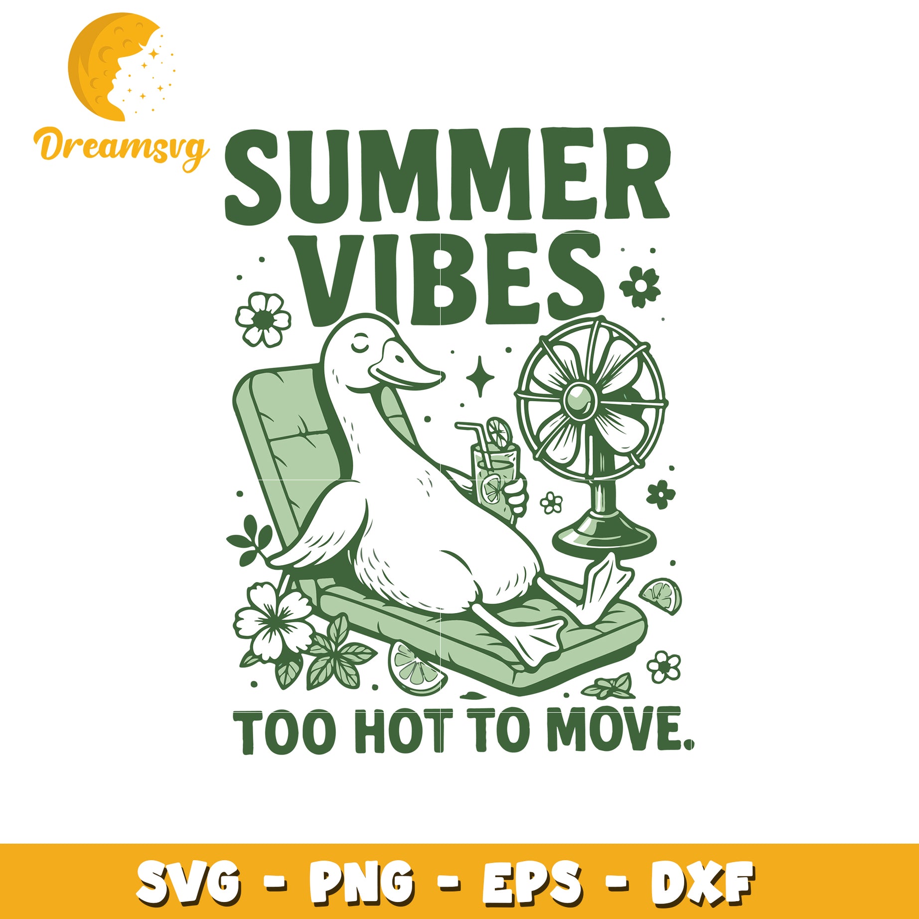 Summer Vibes Duck SVG Cut File