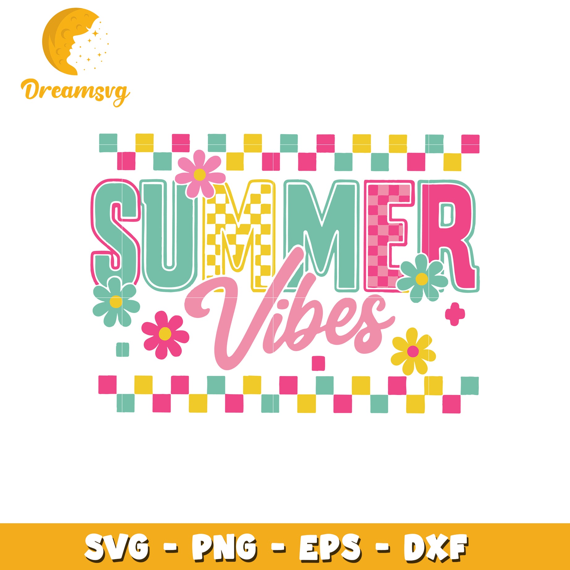 Summer Vibes SVG Cut File PNG EPS DXF