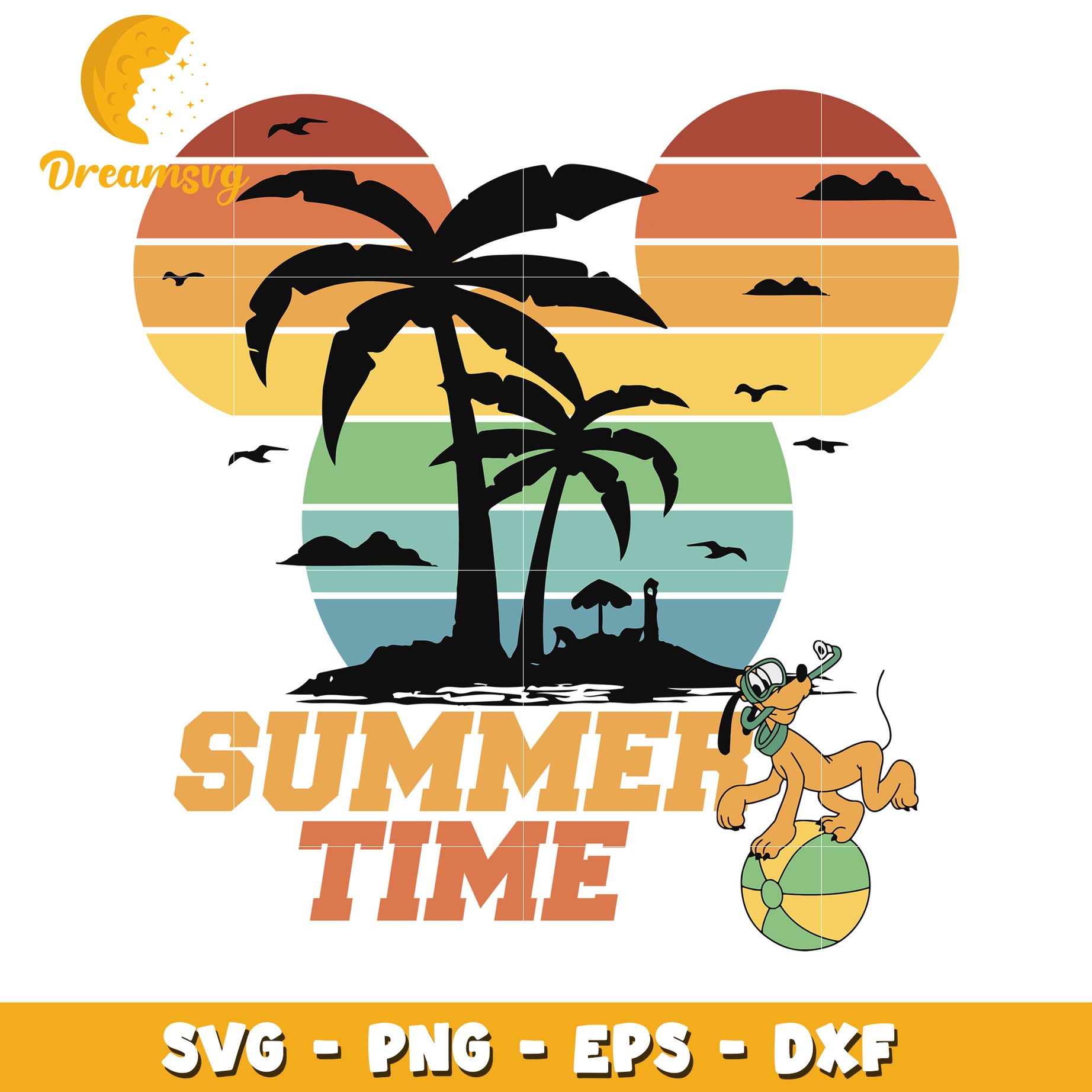 Summertime SVG PNG EPS DXF Files