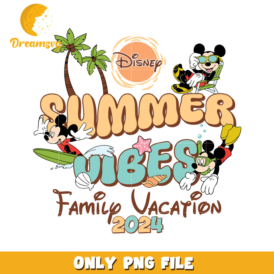Summer vibes family png, mickey mouse toys png, summer time png