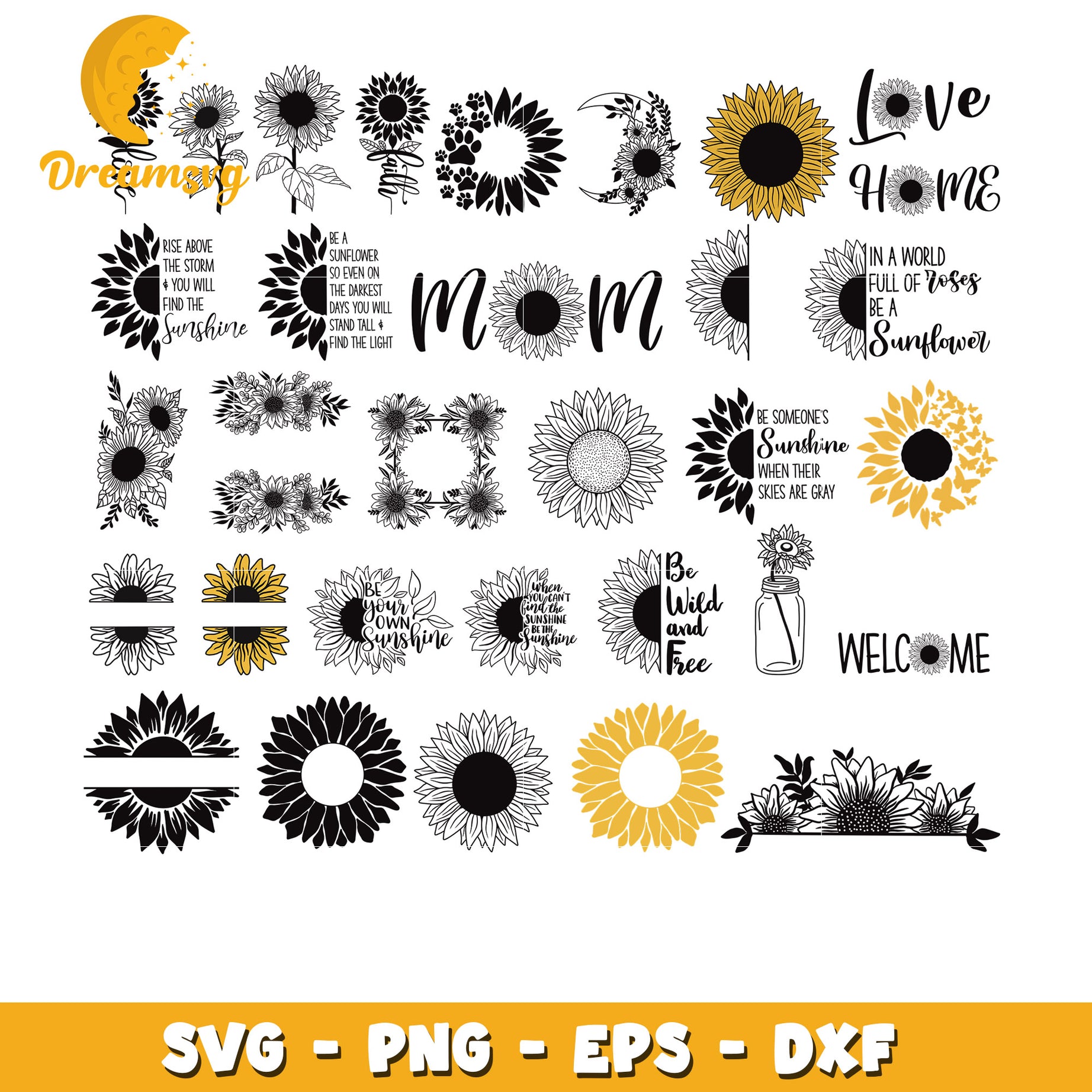 Be your own sunshine bundle svg, sunflower svg, love home svg