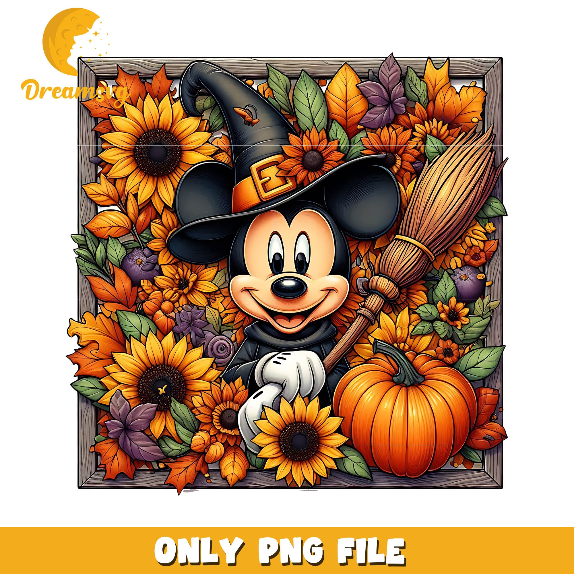 Sunflower Mickey halloween png, Disney halloween movie png