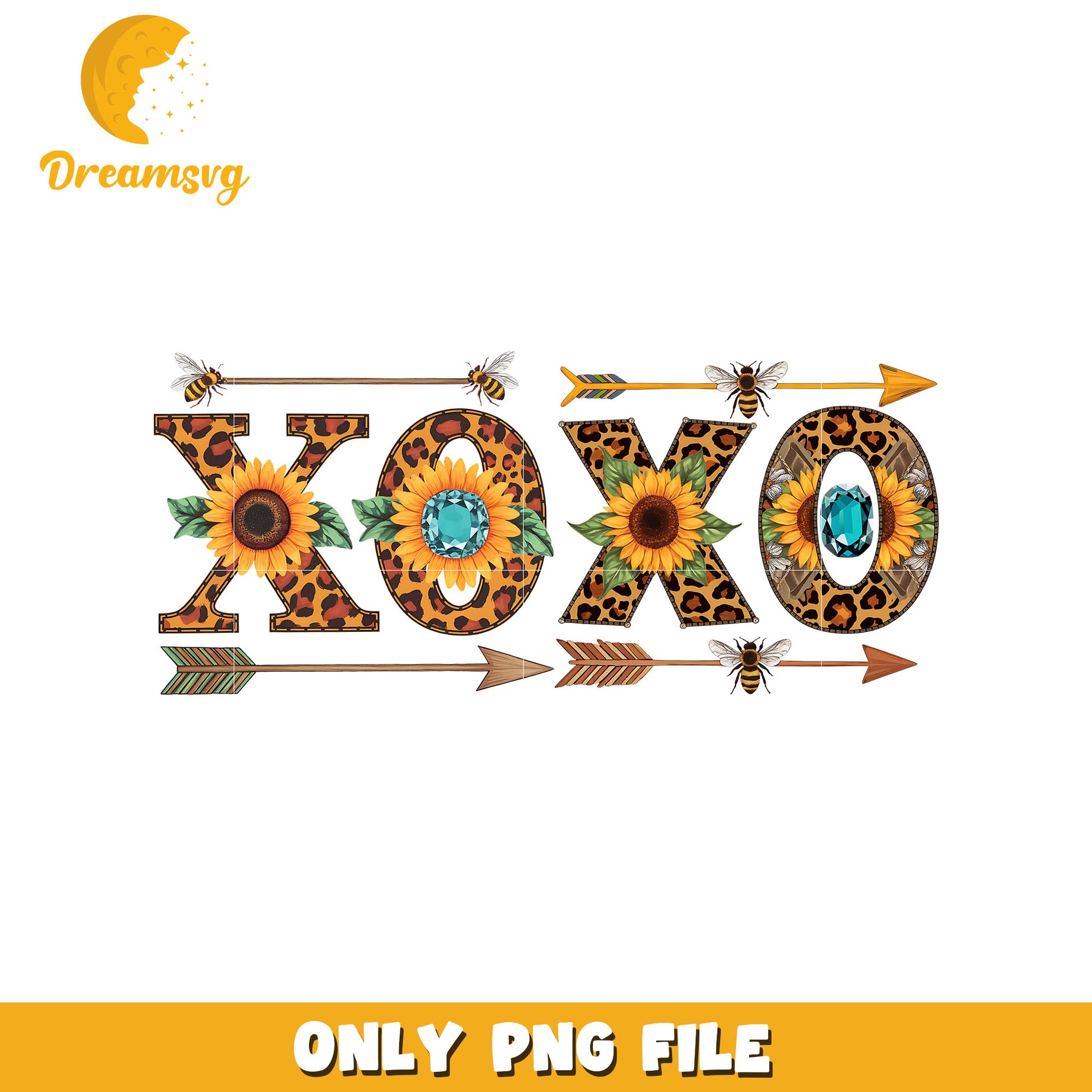 Sunflower xoxo leopard font design png, xoxo png, font design png