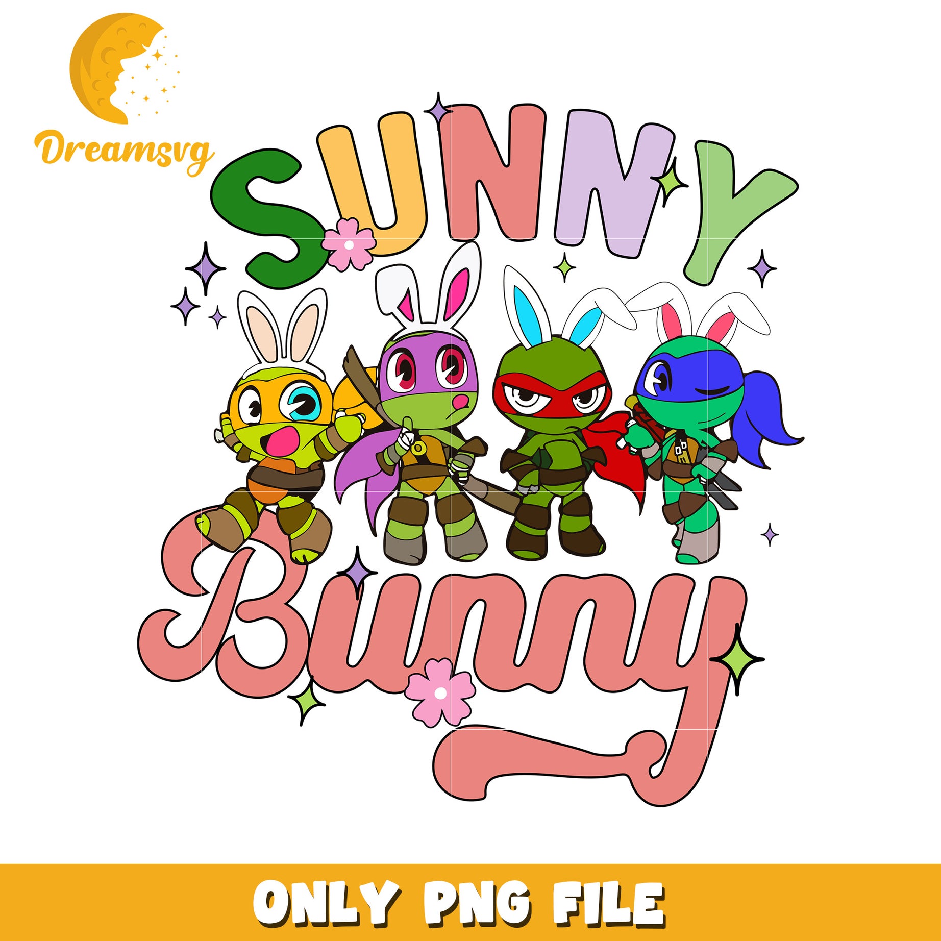 Sunny bunny ninja turtle png, easter eggs png, ninja turtle png