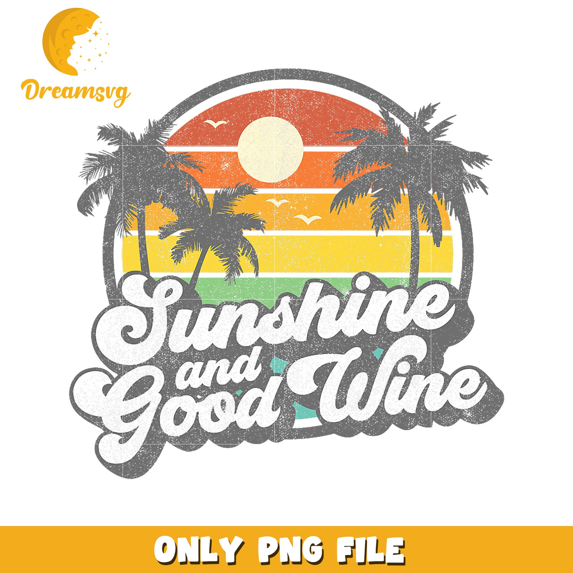 Sunshine & Good Wine PNG Design