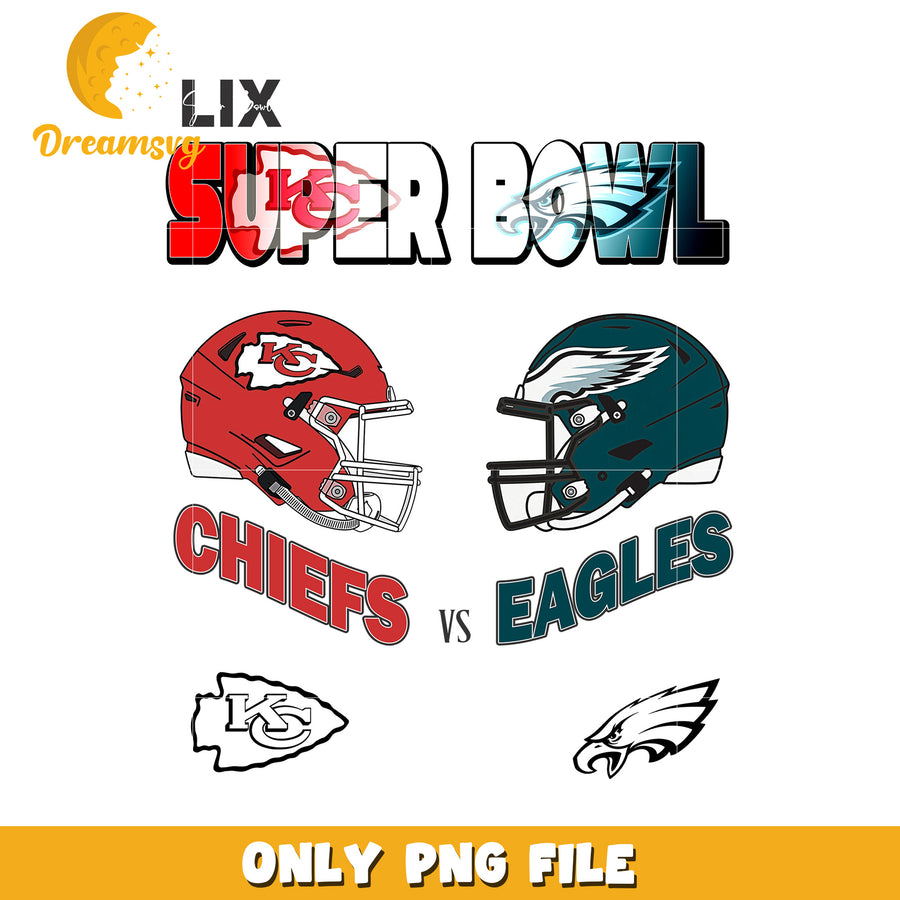 Super Bowl Chiefs vs Eagles PNG File Download