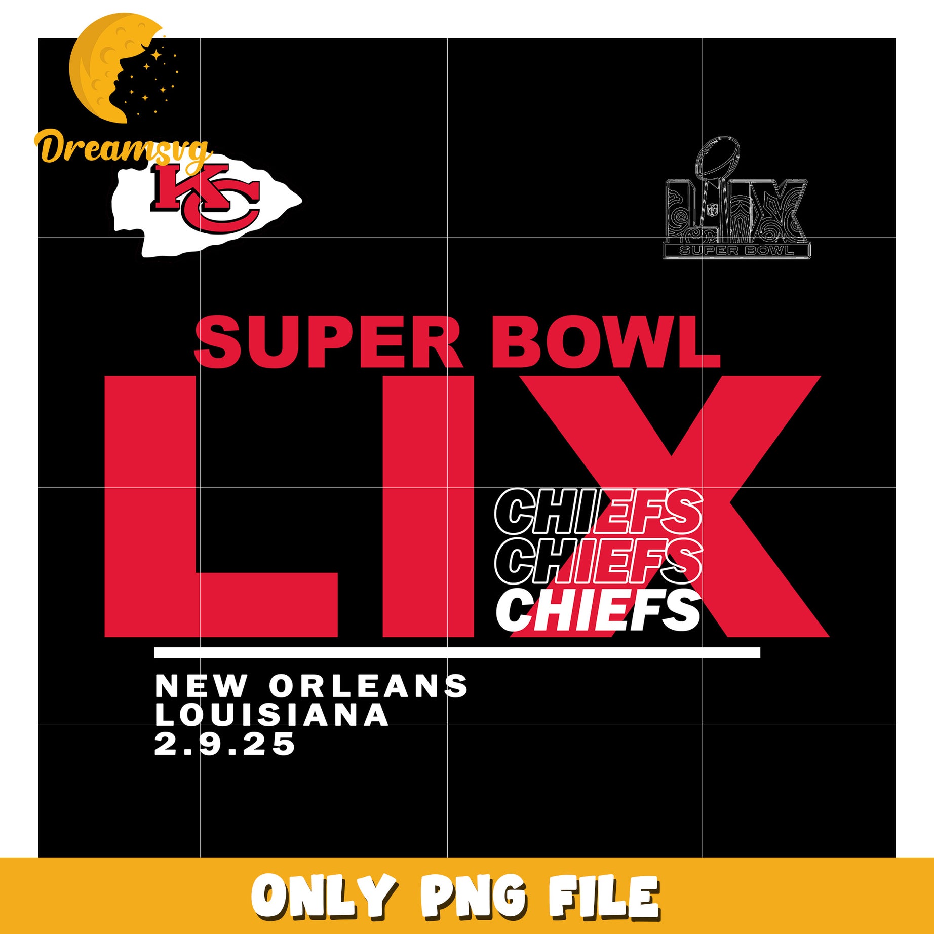 Super Bowl LIX Chiefs PNG Graphic Download File