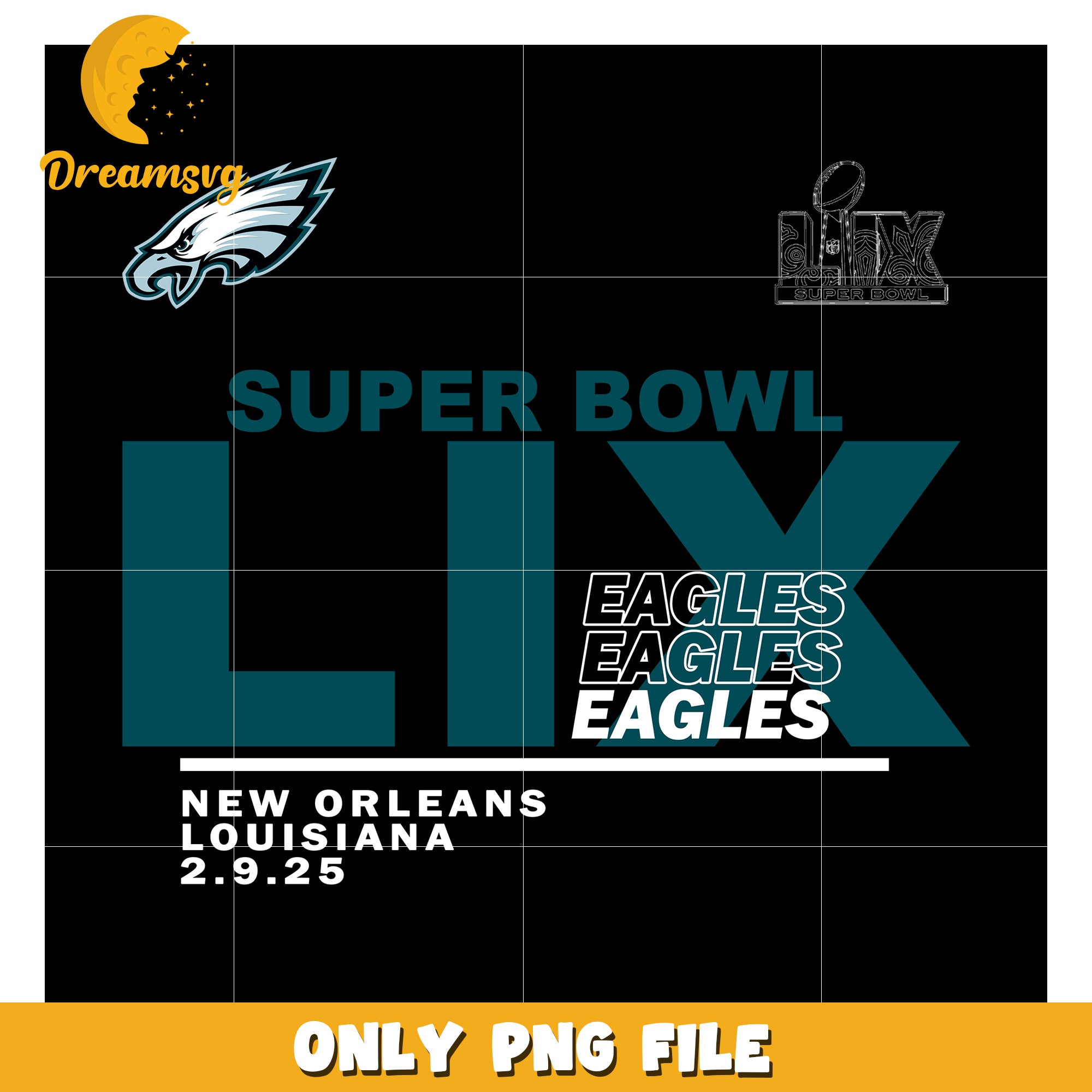 Super Bowl LIX Eagles PNG File for New Orleans 2025 – DreamSVG Store