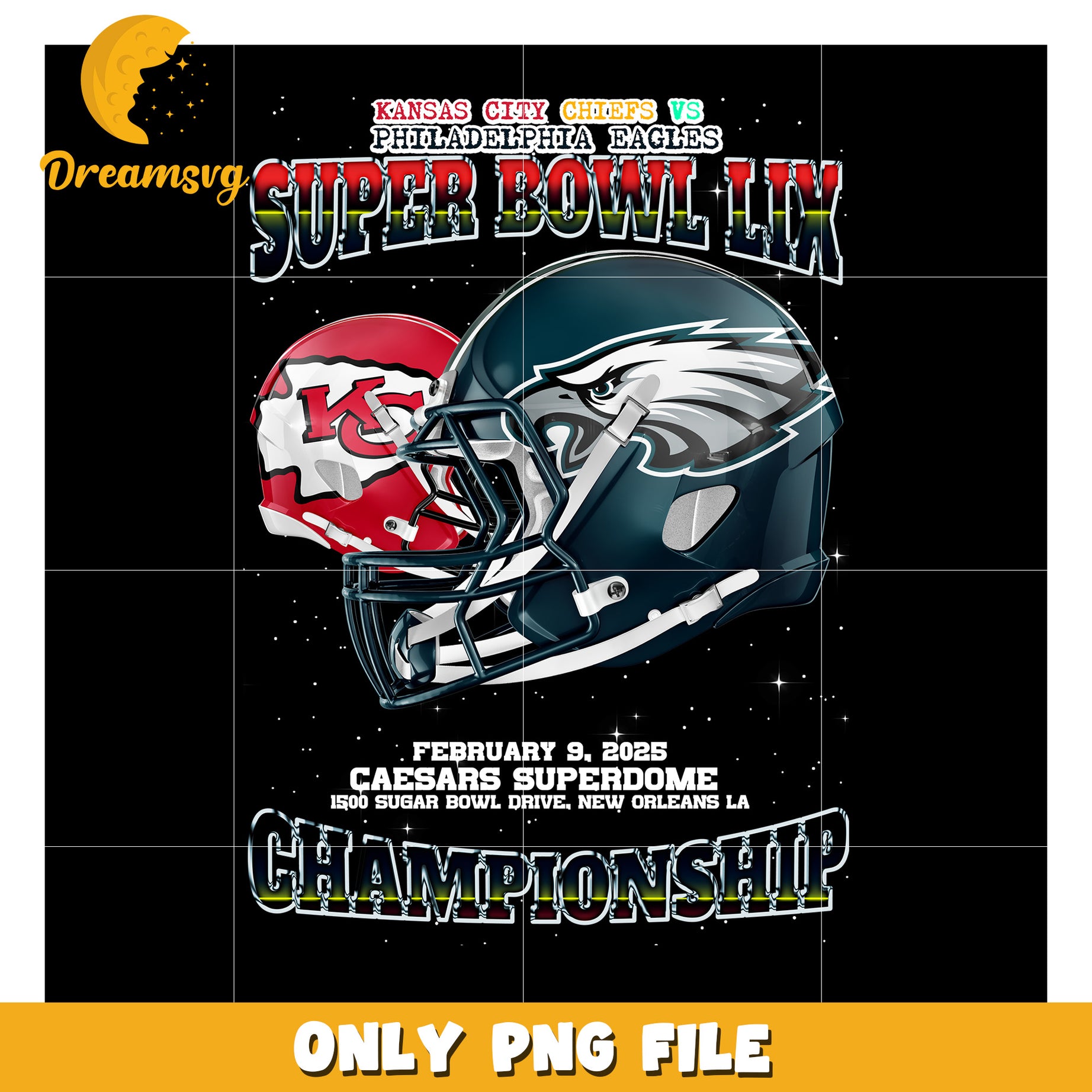 Super Bowl LVII Chiefs vs Eagles PNG Graphic 2025