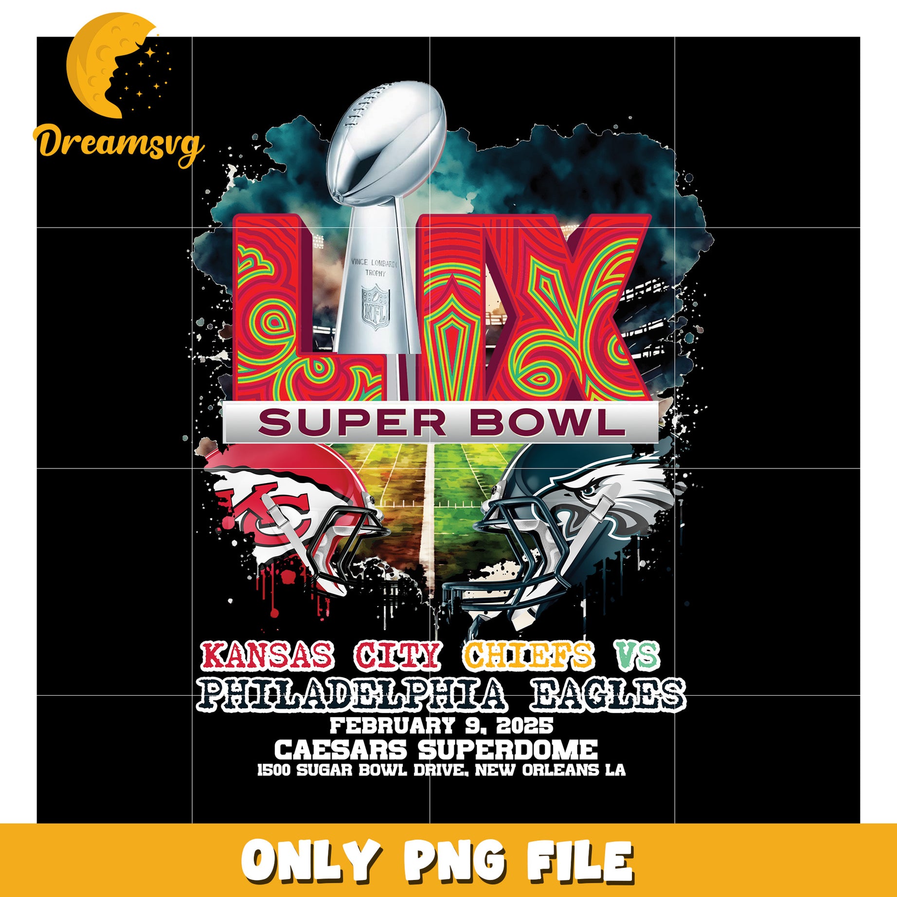 Super Bowl LVIII PNG Chiefs vs Eagles Artwork