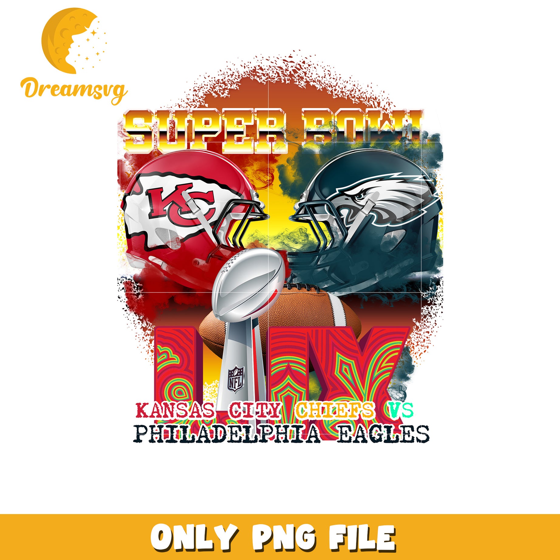 Super Bowl PNG Kansas City Chiefs vs Eagles Art