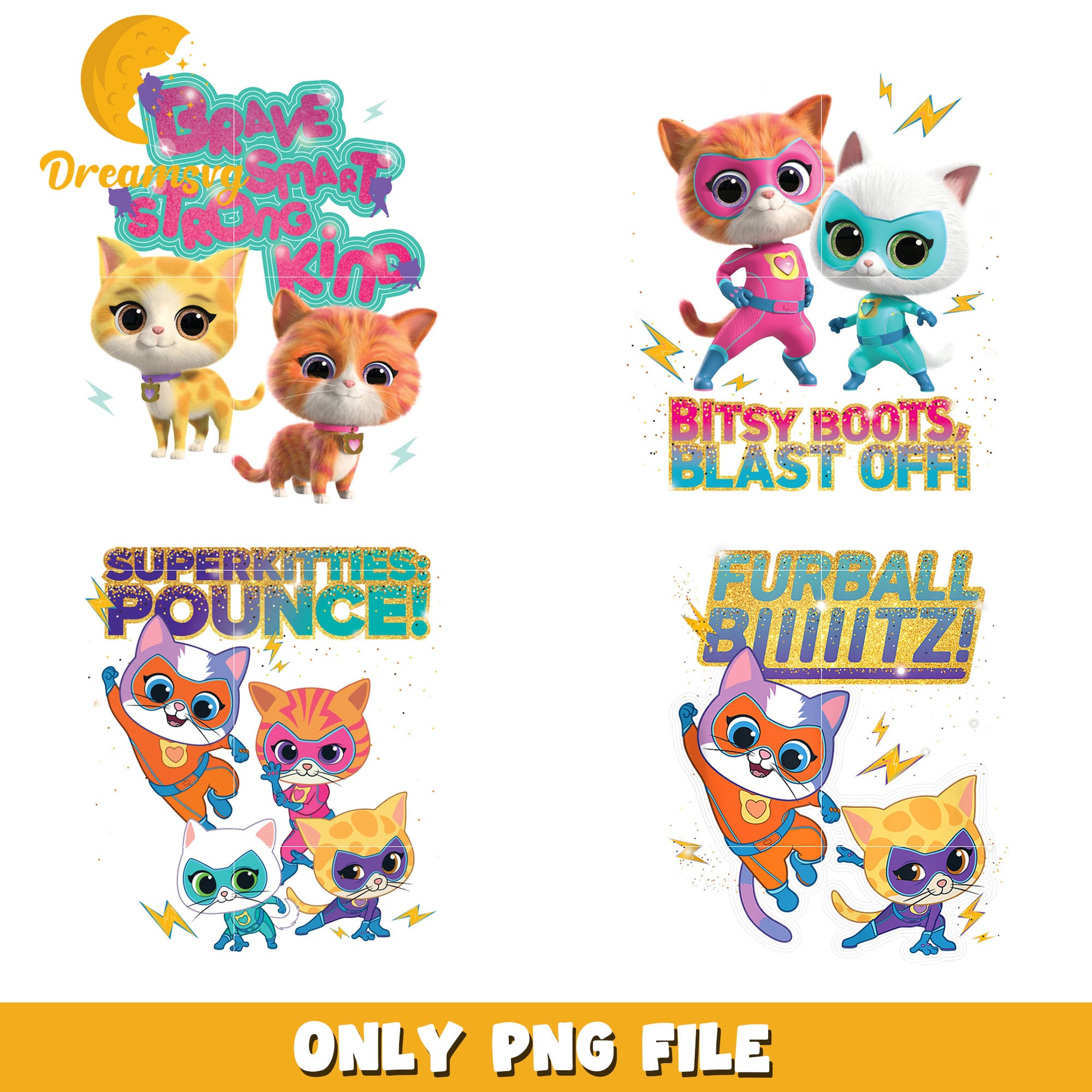 SuperKitties Pounce bundle png, bitsy SuperKitties​ png