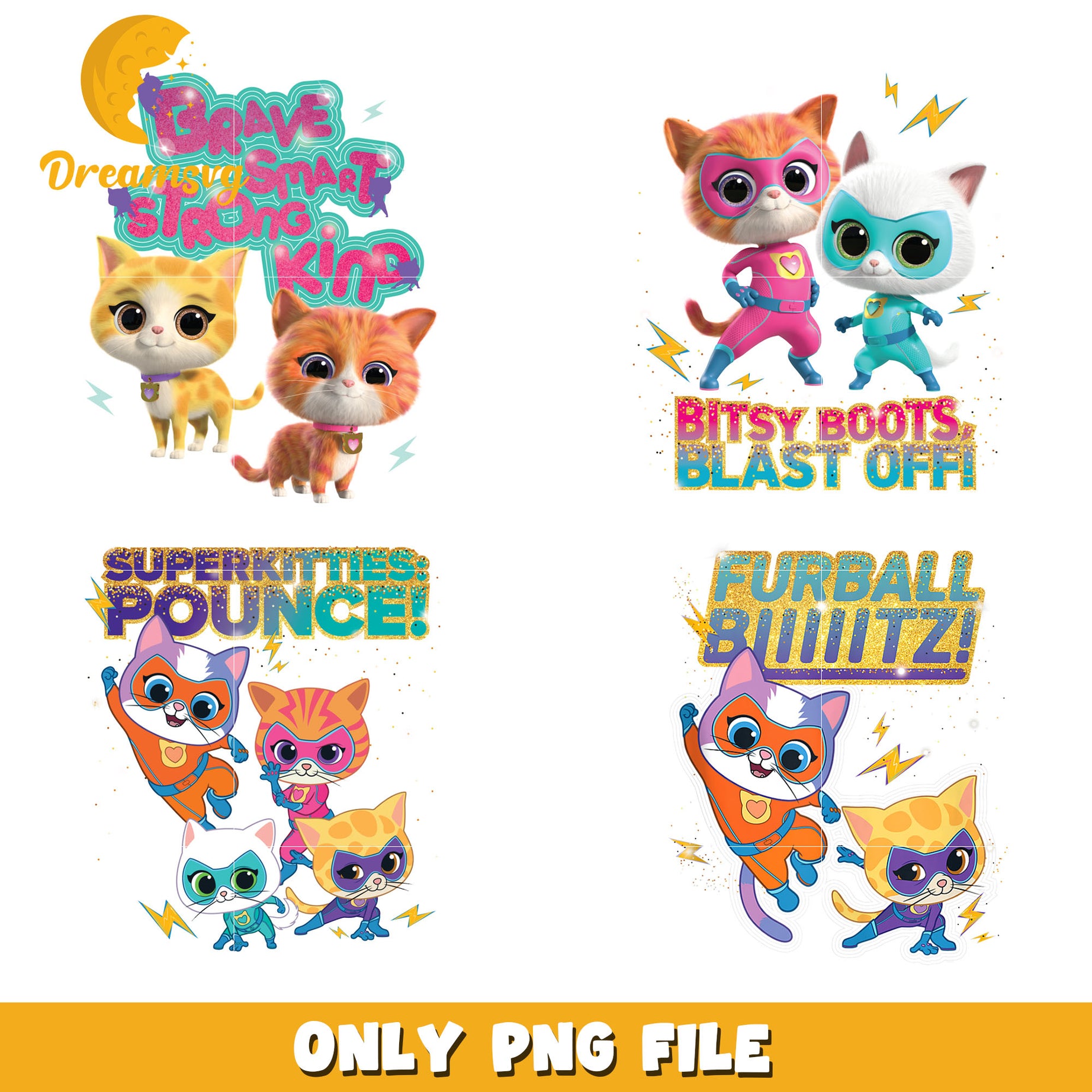 SuperKitties bissy boots blash off bundle png, cast of superkitties png