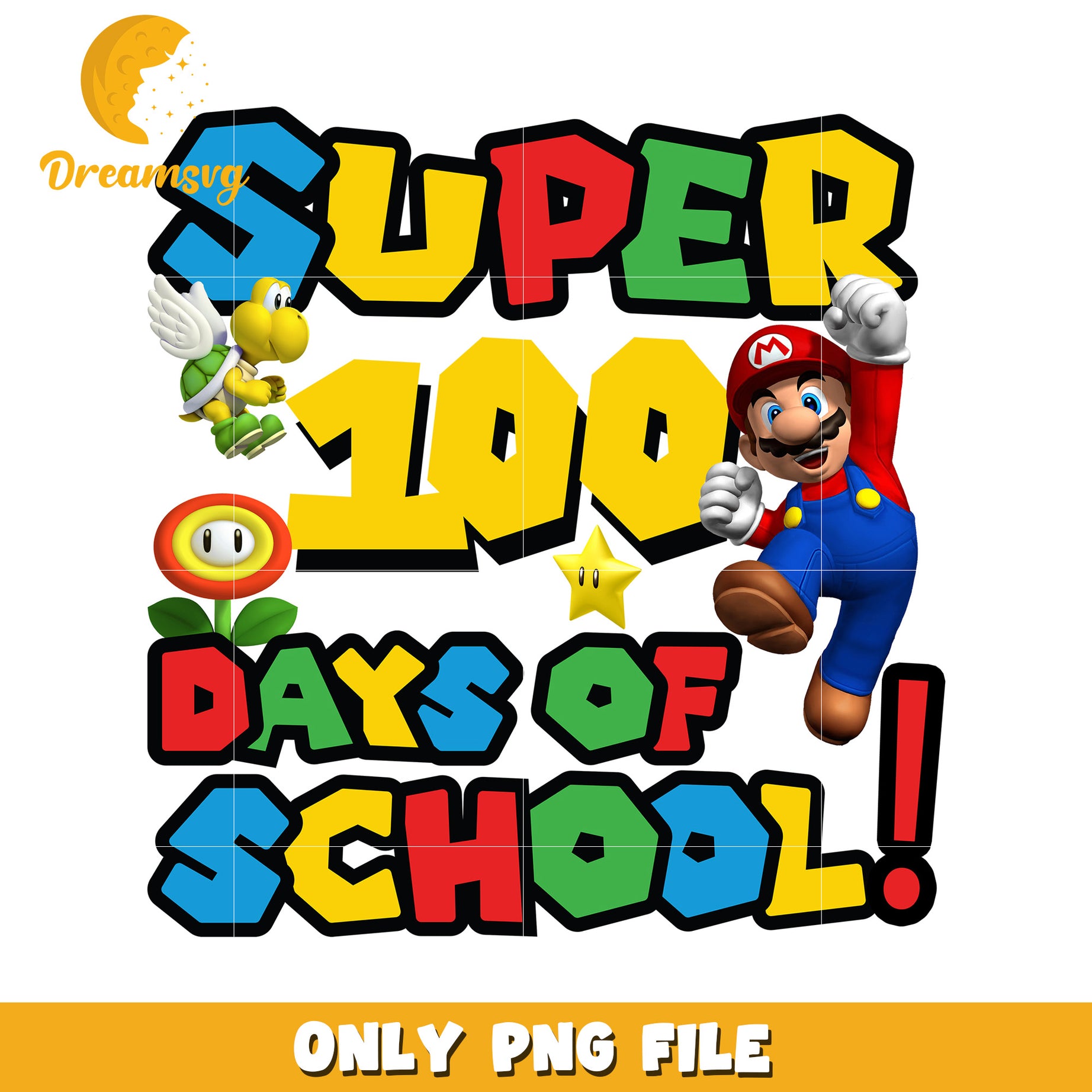 Super Mario 100 Days of School PNG