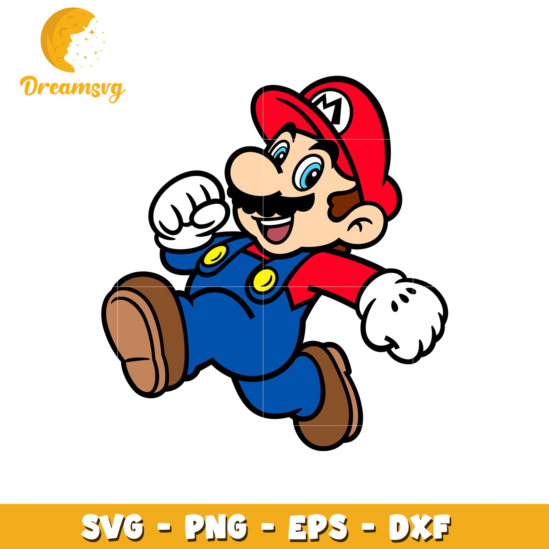 Super Mario Jumping Cartoon SVG for Crafts and DIY Projects