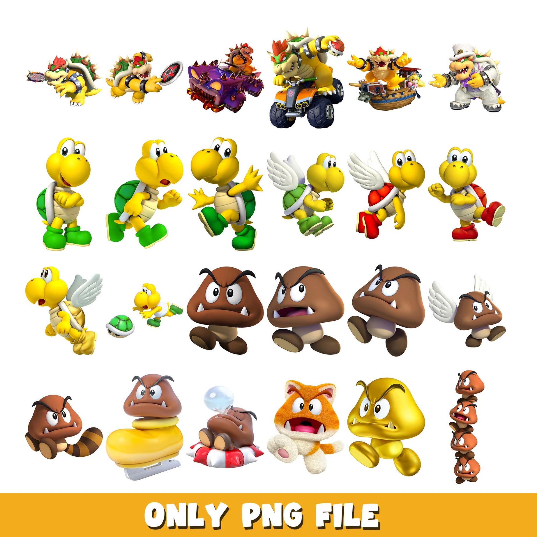 Super Smash Bros png, Super Mario bundle png, cartoon png 