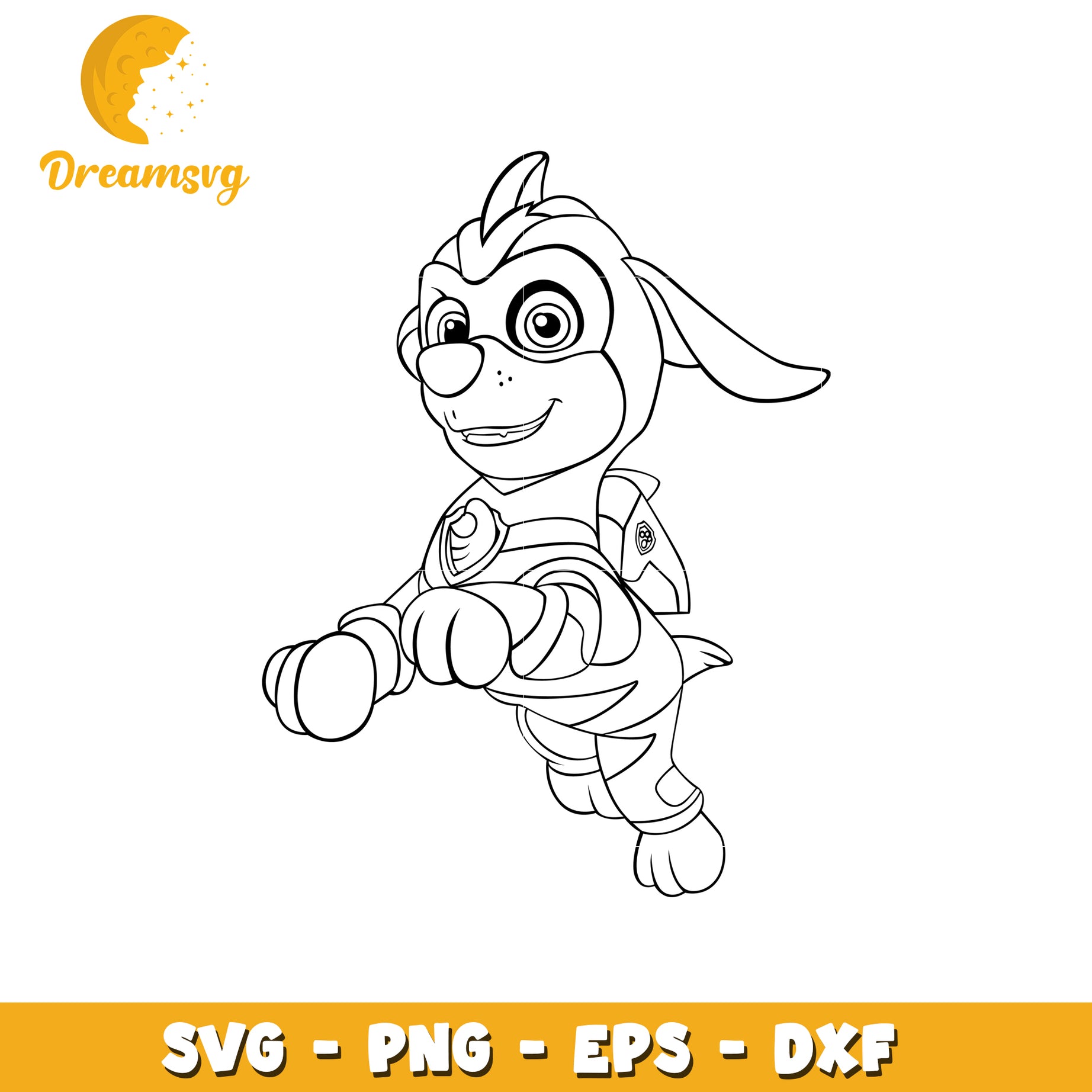 Super Pup Coloring Page SVG PNG EPS DXF